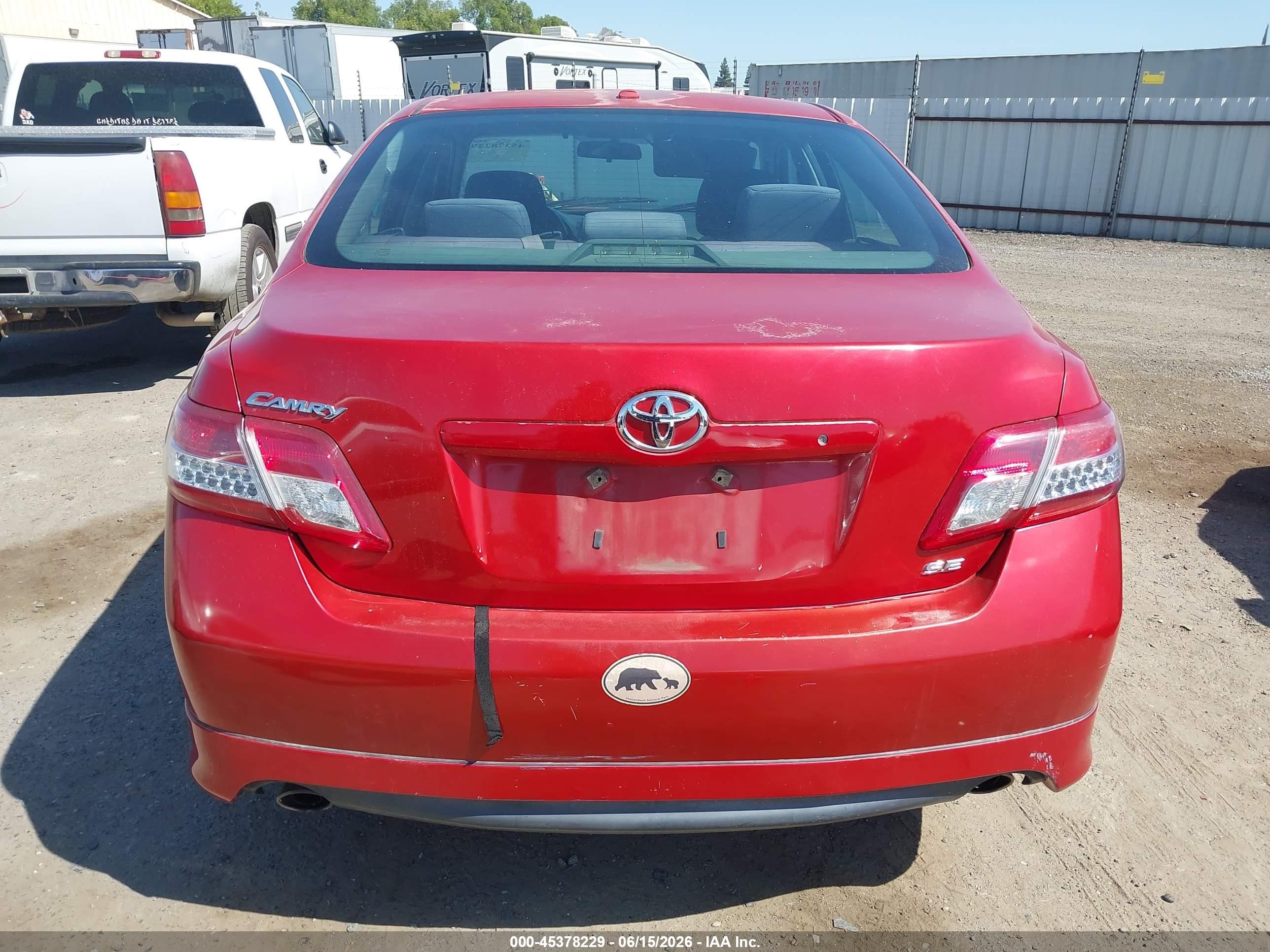 2010 Toyota Camry Se Red vin: 4T1BF3EK5AU576952
