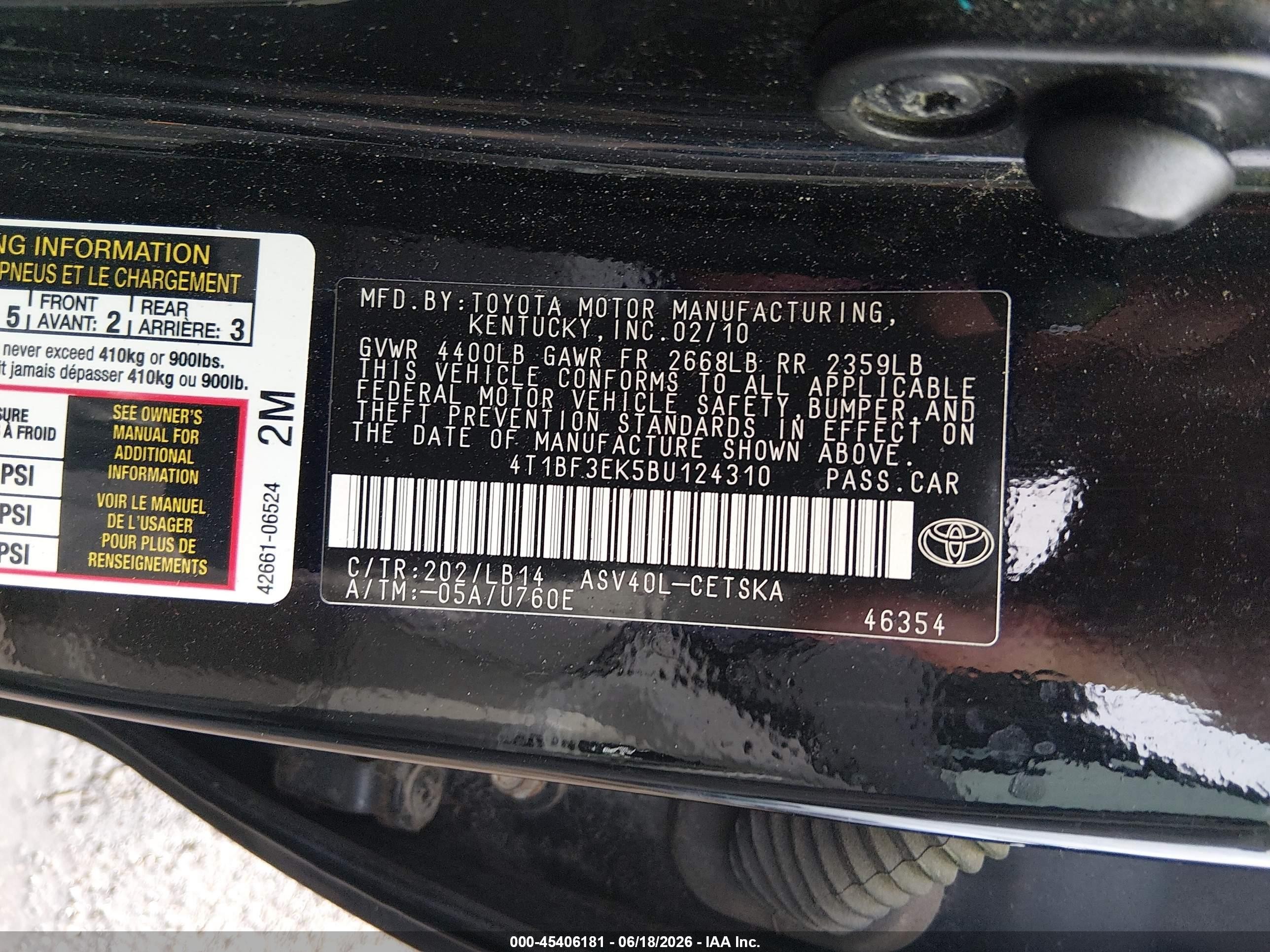 2011 Toyota Camry Se Black vin: 4T1BF3EK5BU124310