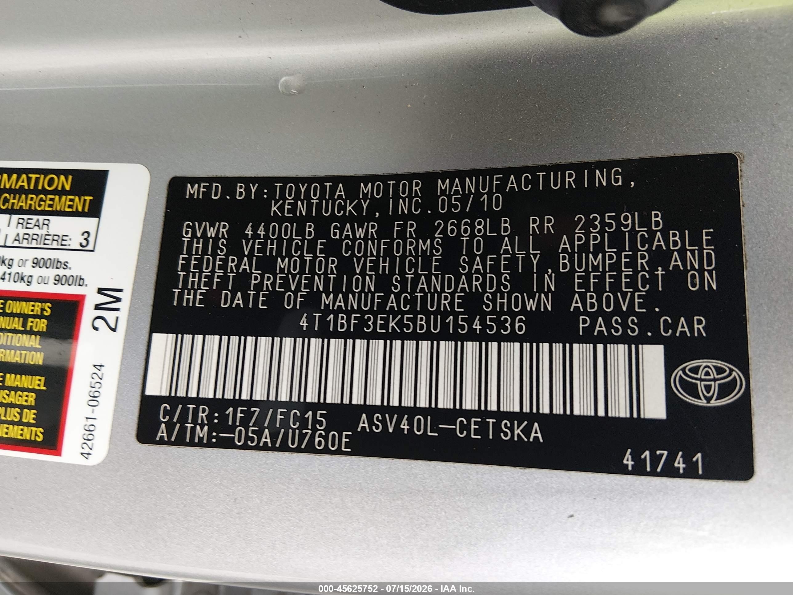 2011 Toyota Camry Se Silver vin: 4T1BF3EK5BU154536