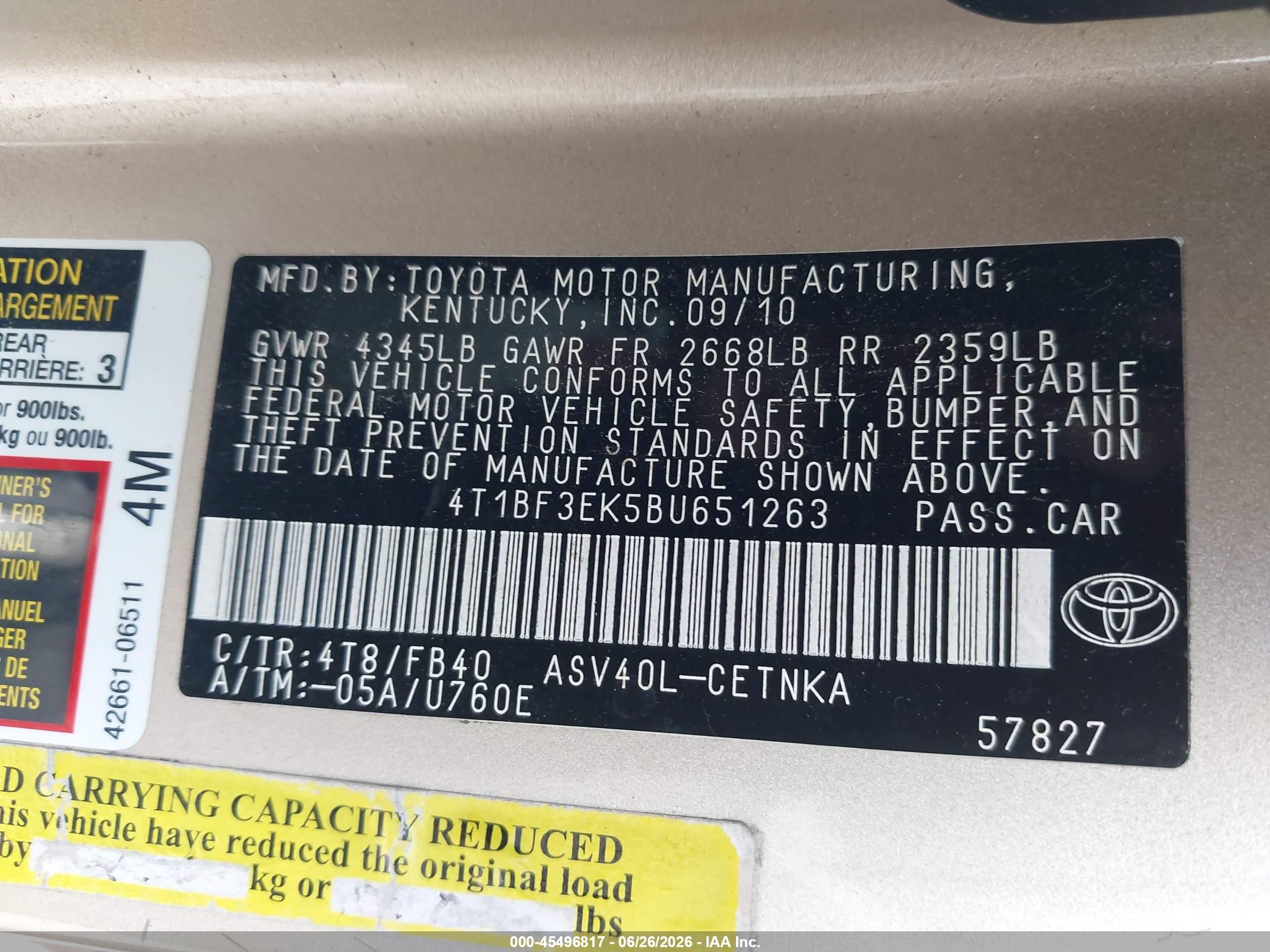 2011 Toyota Camry Le Коричневый vin: 4T1BF3EK5BU651263