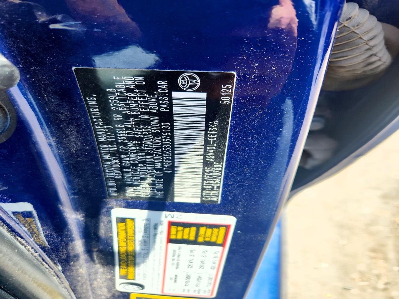 2011 Toyota Camry Se Blue vin: 4T1BF3EK5BU679130