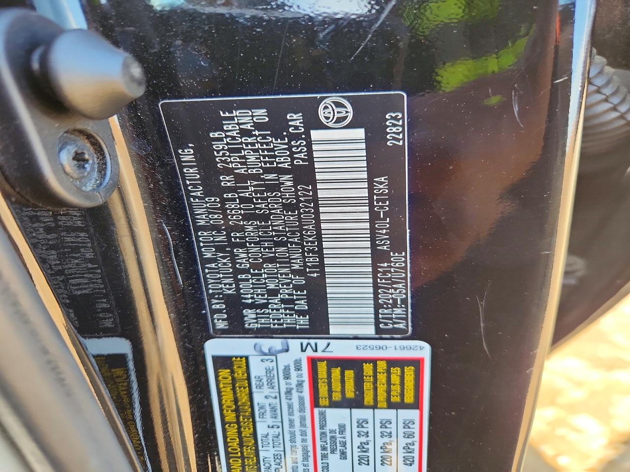 2010 Toyota Camry Se Black vin: 4T1BF3EK6AU032122