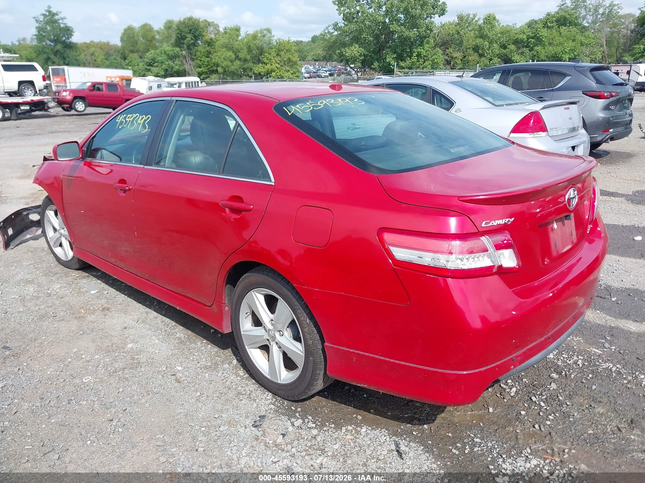 2010 Toyota Camry Se Red vin: 4T1BF3EK6AU056808
