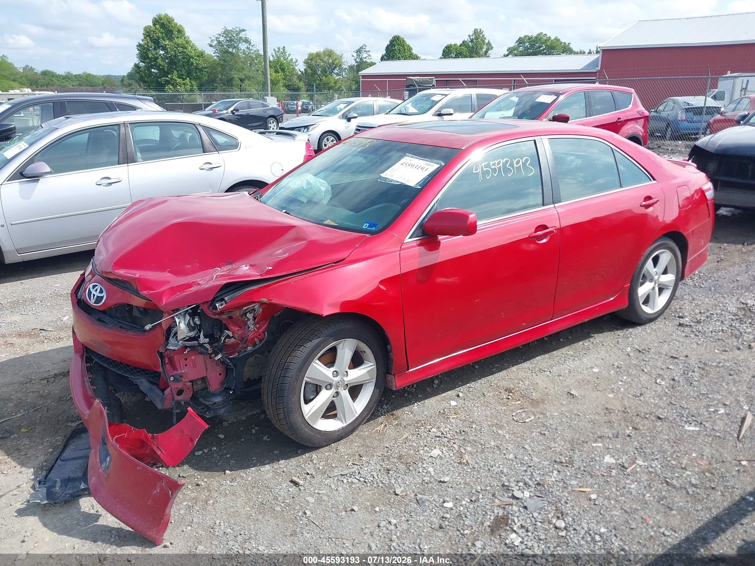 2010 Toyota Camry Se Red vin: 4T1BF3EK6AU056808