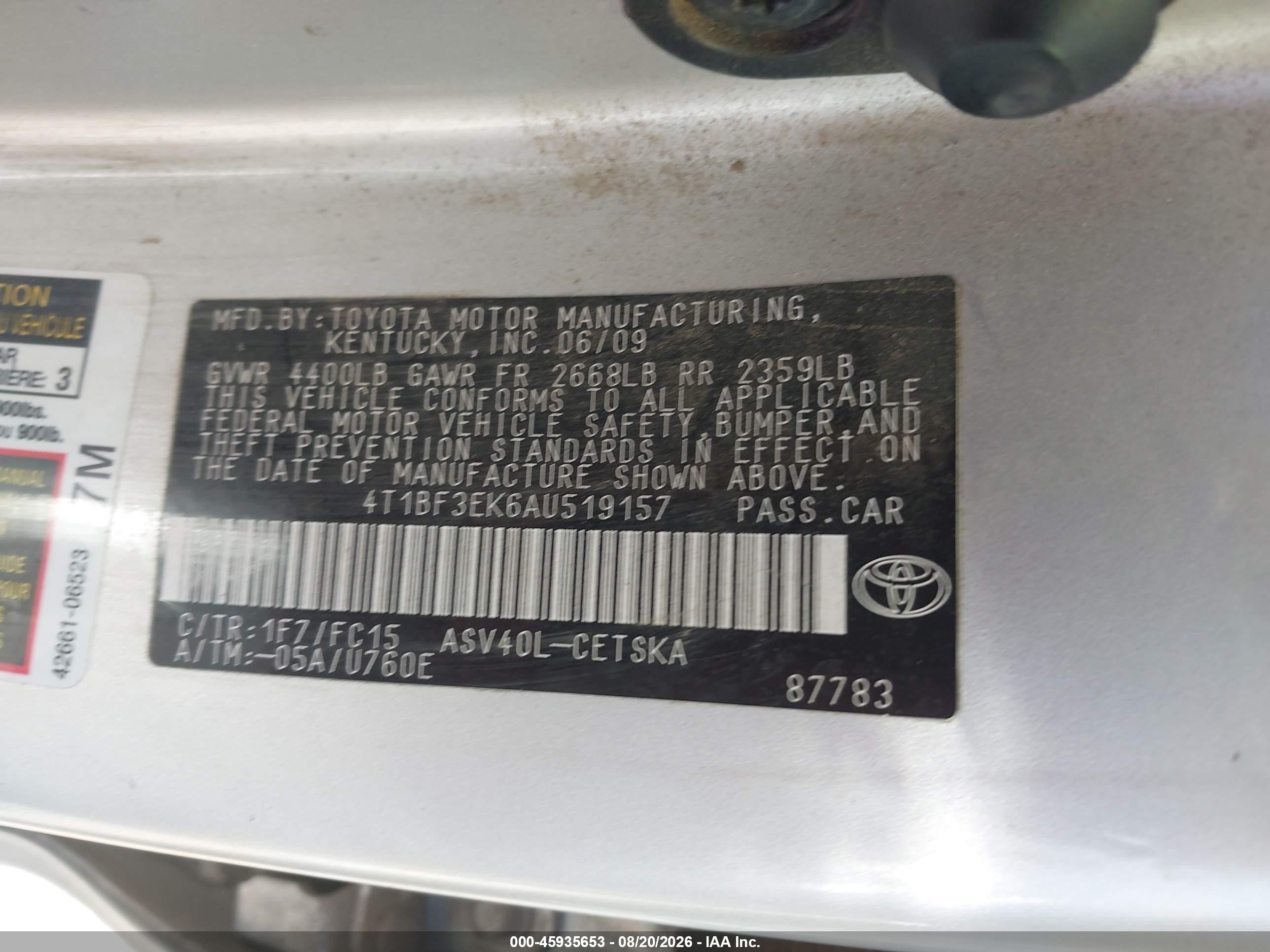 2010 Toyota Camry Se Серый vin: 4T1BF3EK6AU519157