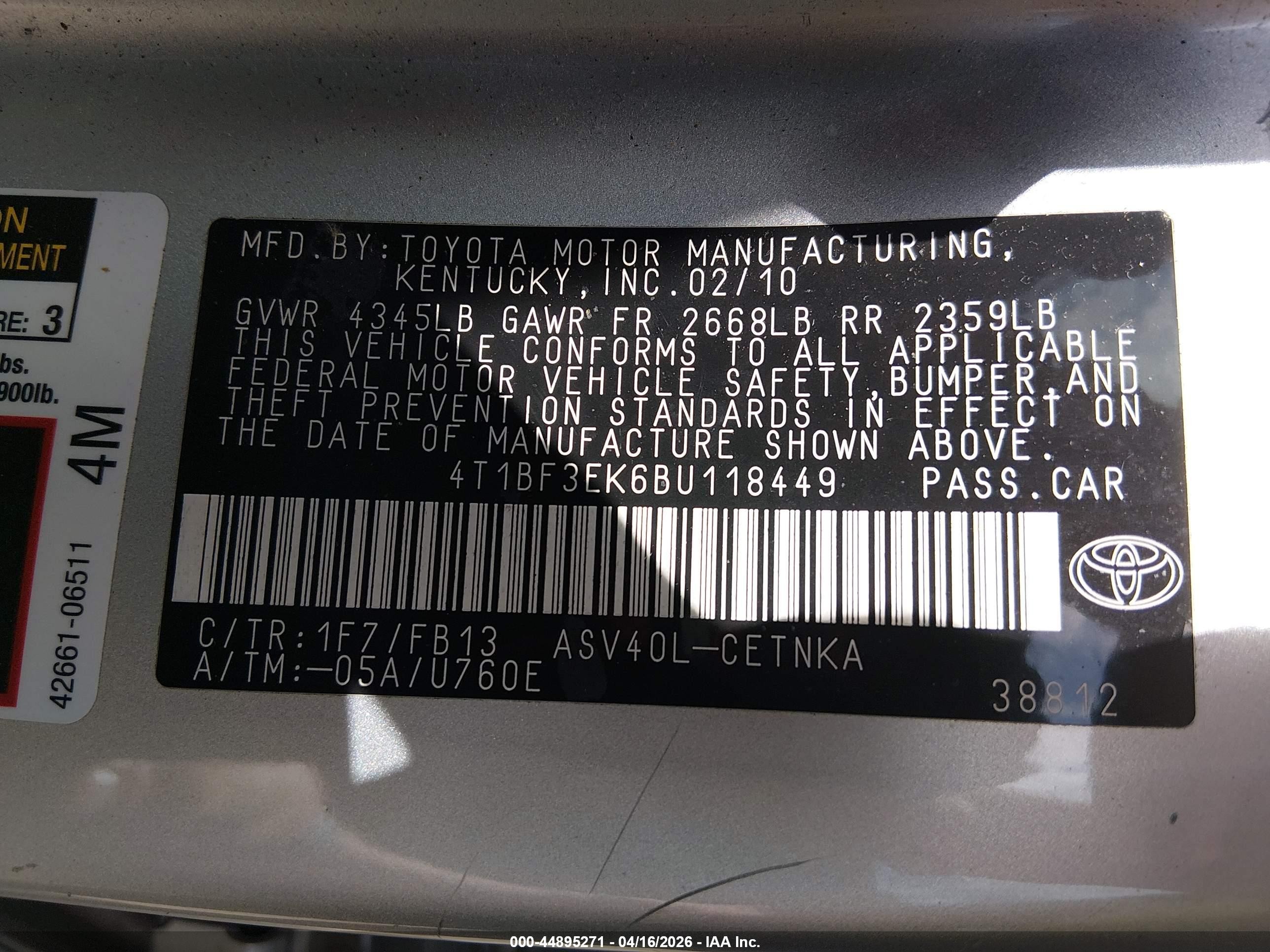 2011 Toyota Camry Silver vin: 4T1BF3EK6BU118449