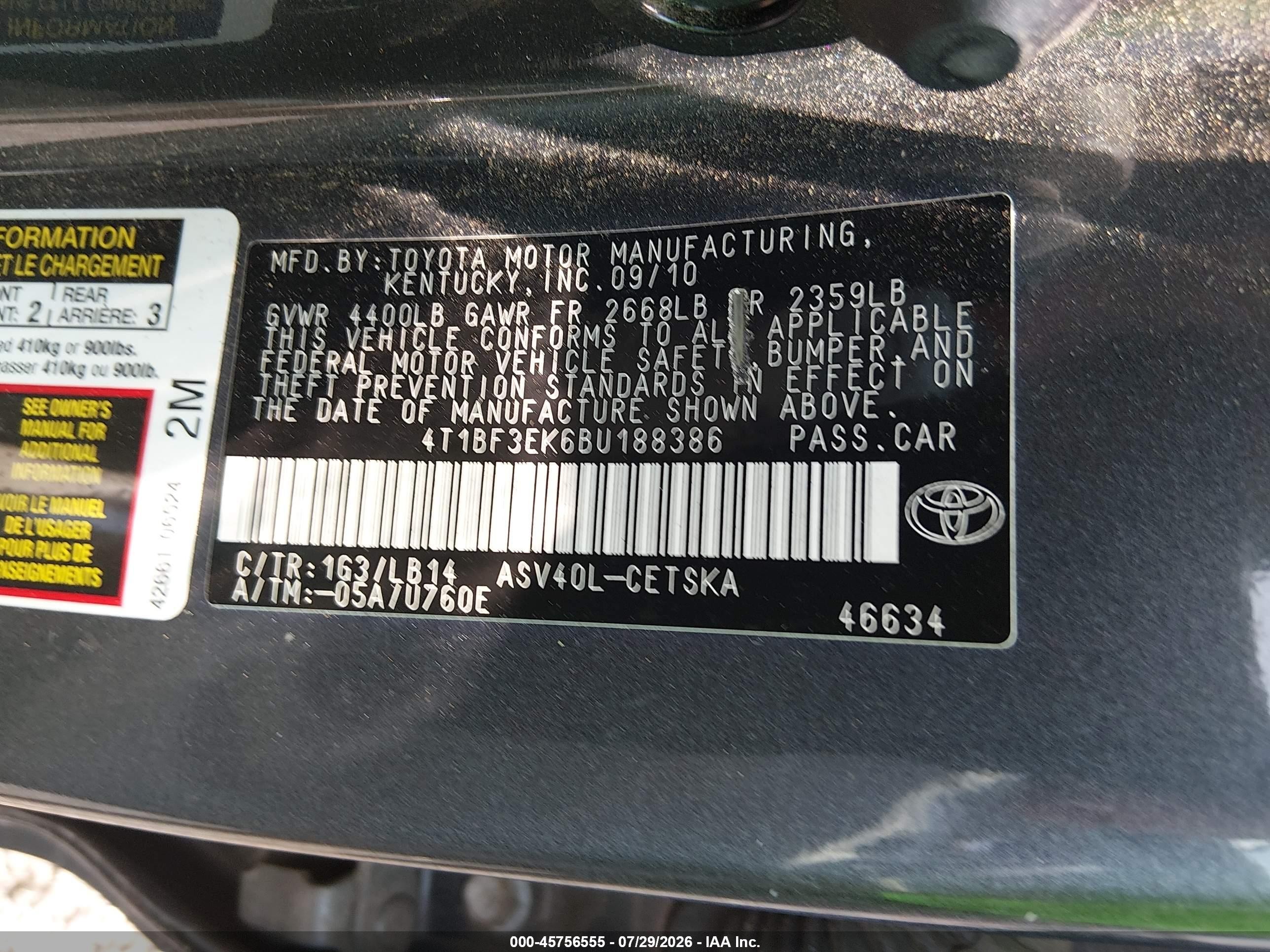 2011 Toyota Camry Se Gray vin: 4T1BF3EK6BU188386