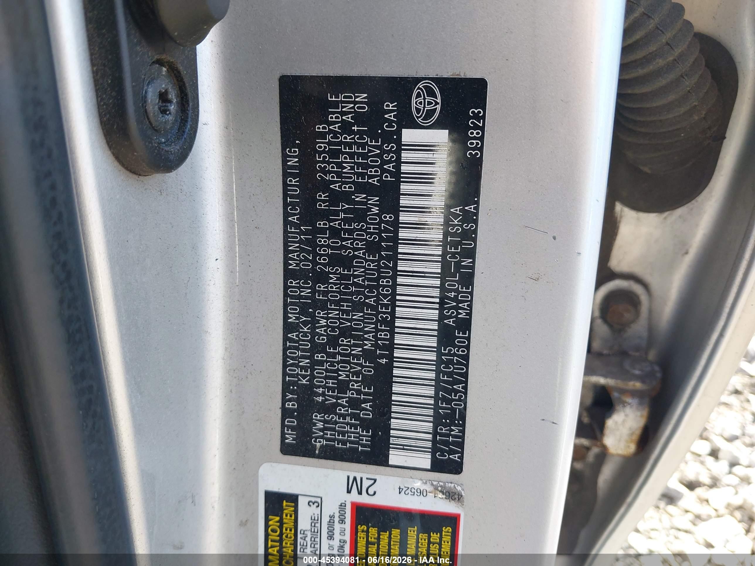 2011 Toyota Camry Se Silver vin: 4T1BF3EK6BU211178