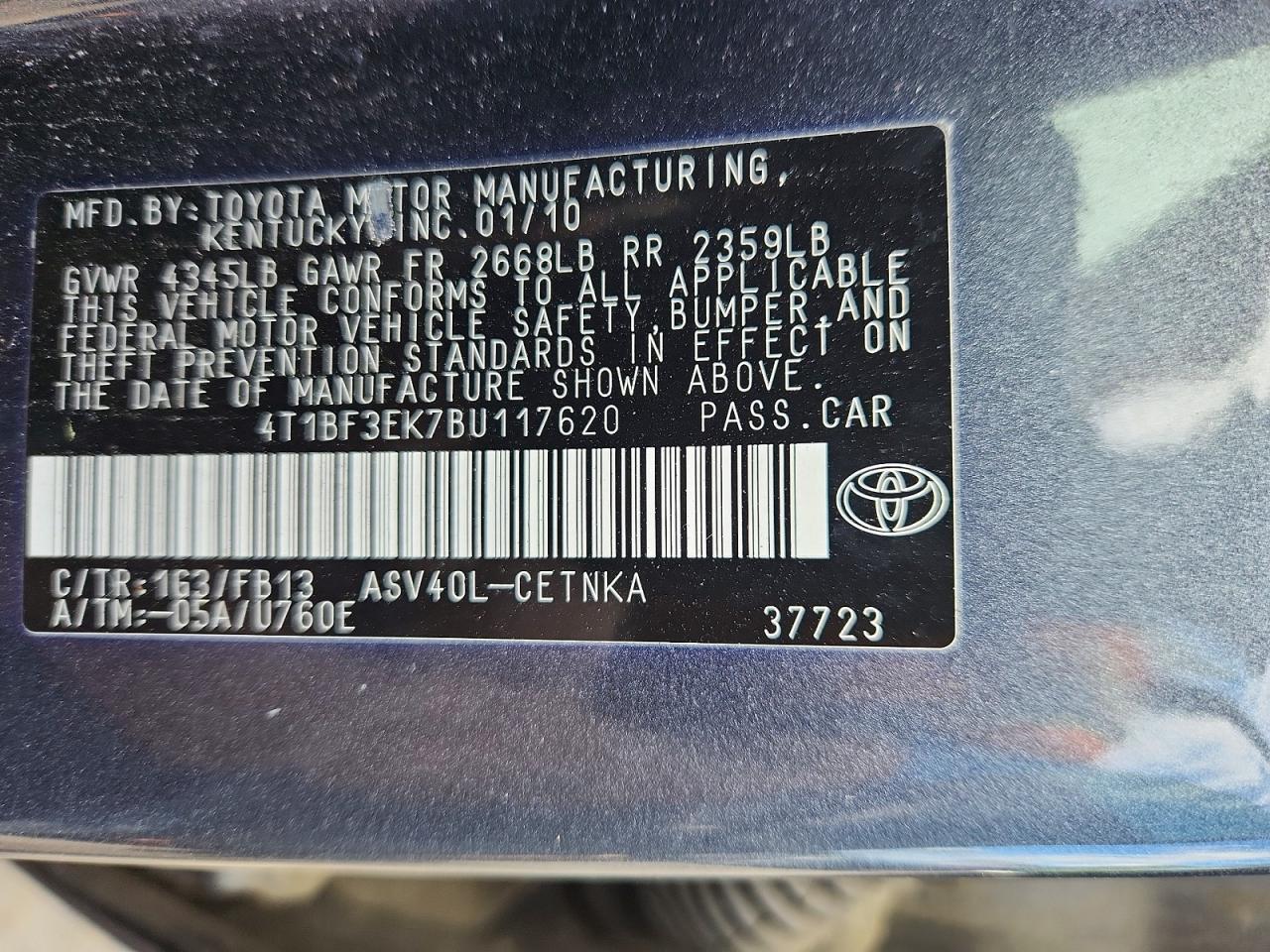 2011 Toyota Camry Le Серый vin: 4T1BF3EK7BU117620