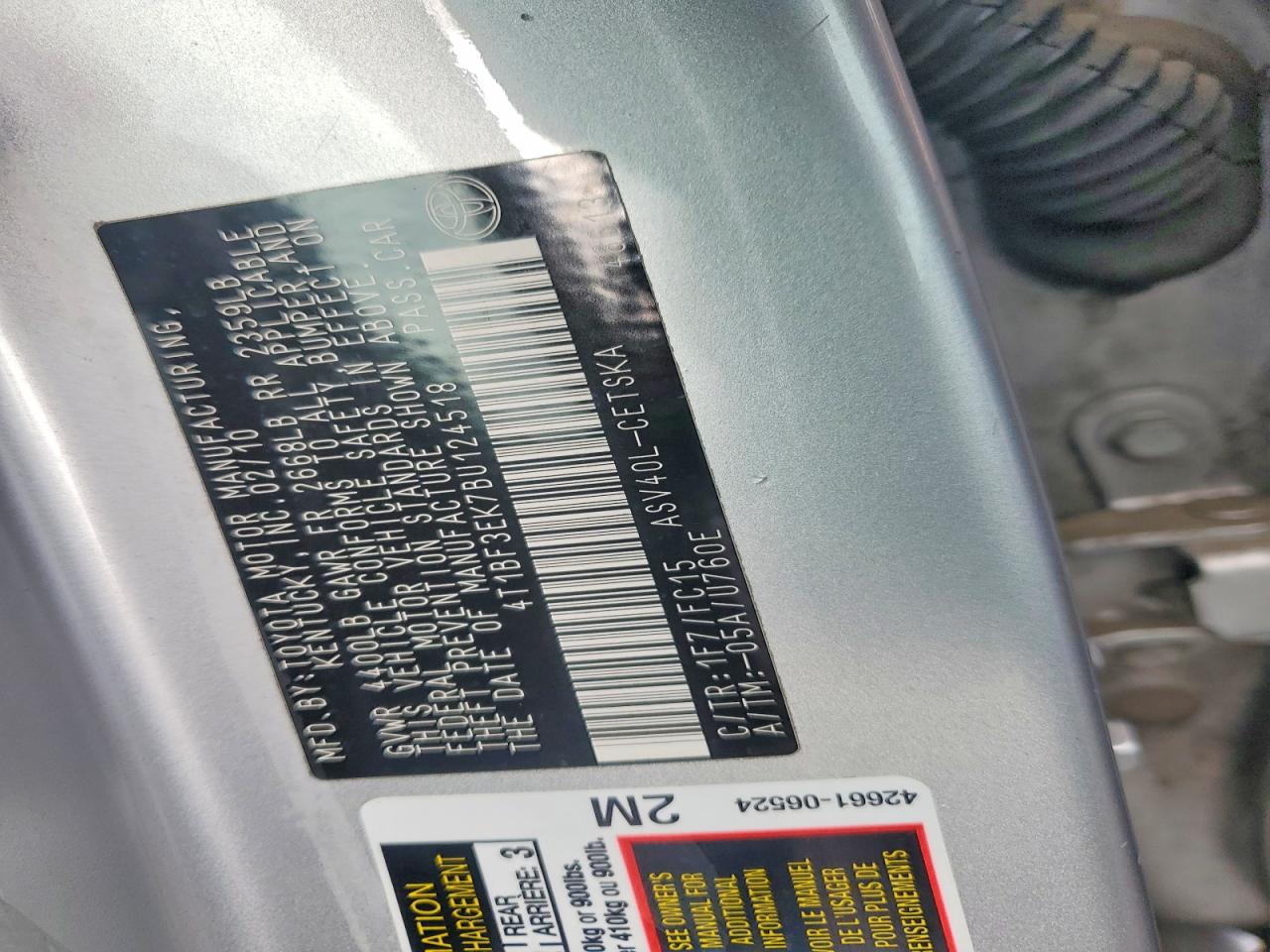 2011 Toyota Camry Se Silver vin: 4T1BF3EK7BU124518