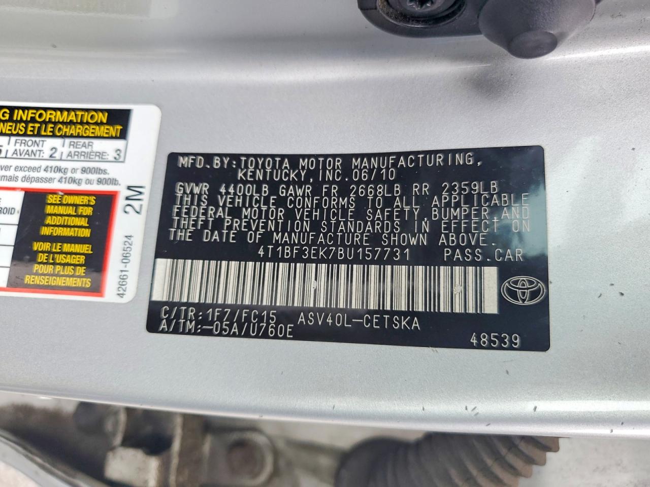 2011 Toyota Camry Se Silver vin: 4T1BF3EK7BU157731