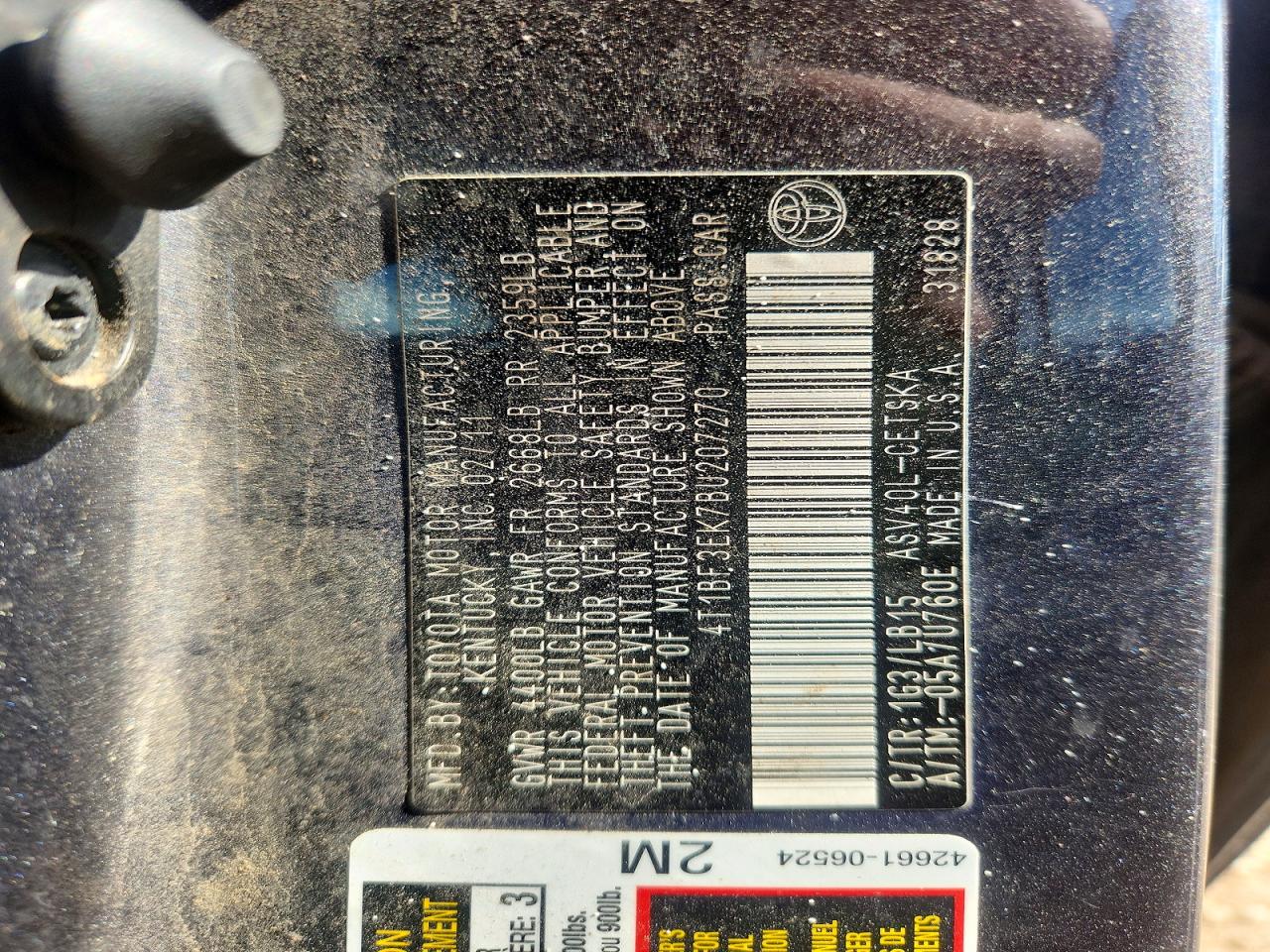 2011 Toyota Camry Se Gray vin: 4T1BF3EK7BU207270