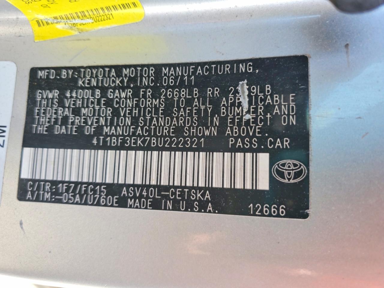 2011 Toyota Camry Se Silver vin: 4T1BF3EK7BU222321