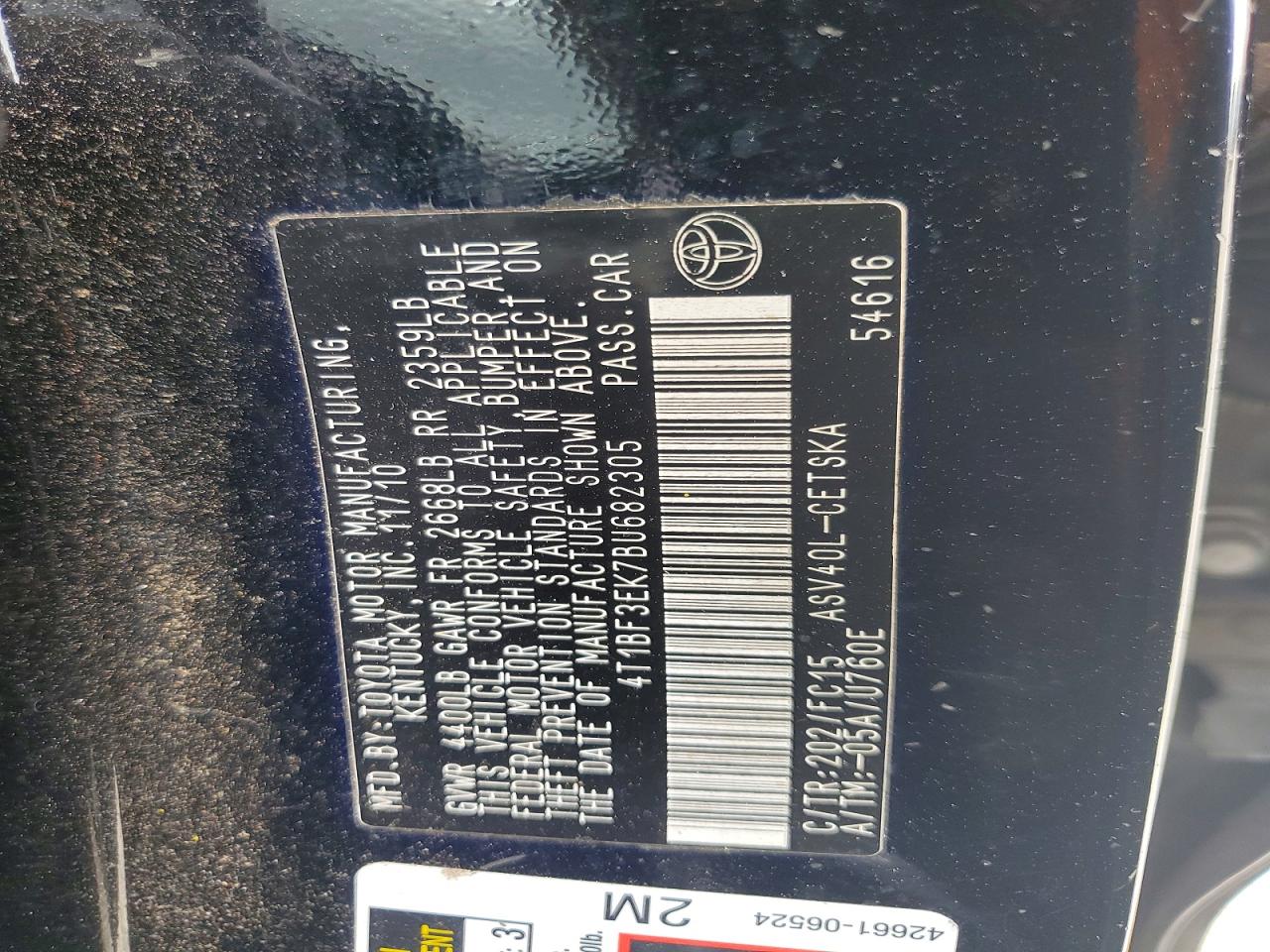 2011 Toyota Camry Se Черный vin: 4T1BF3EK7BU682305