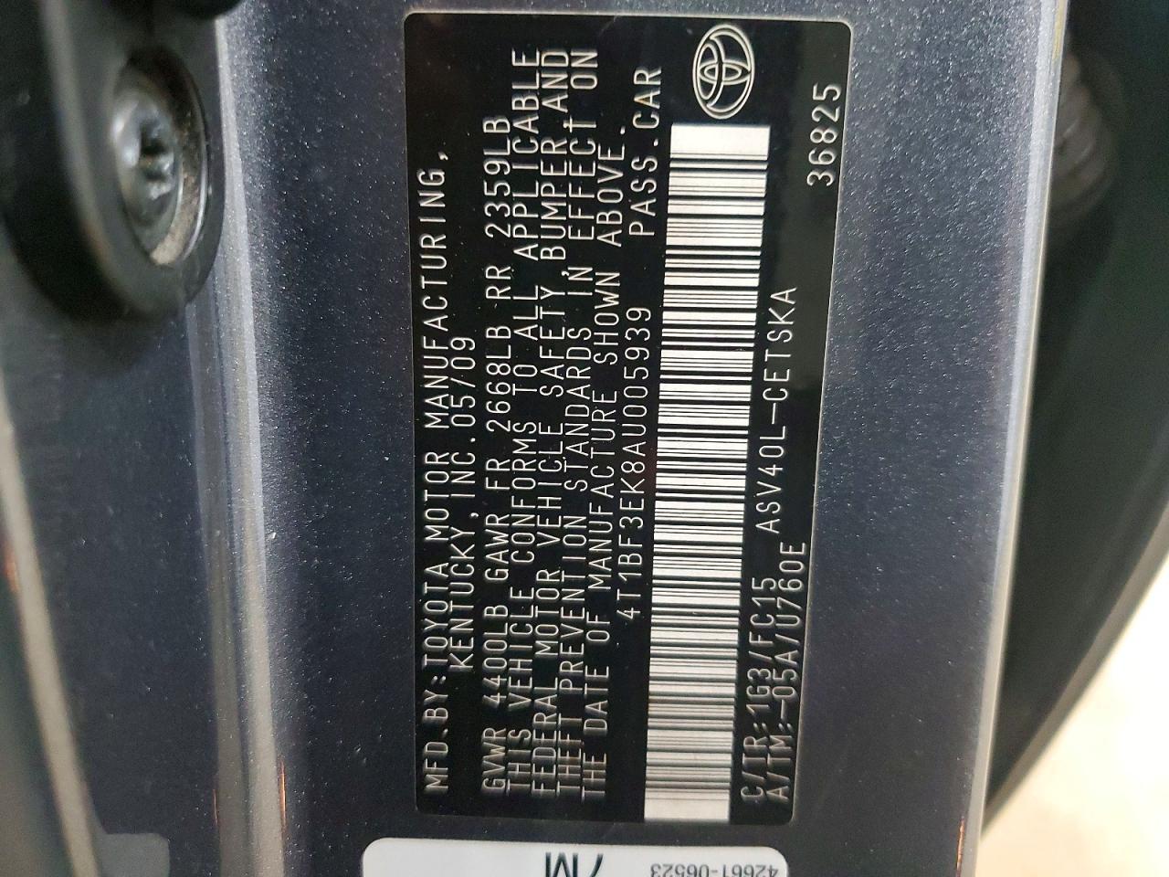 2010 Toyota Camry Se Gray vin: 4T1BF3EK8AU005939