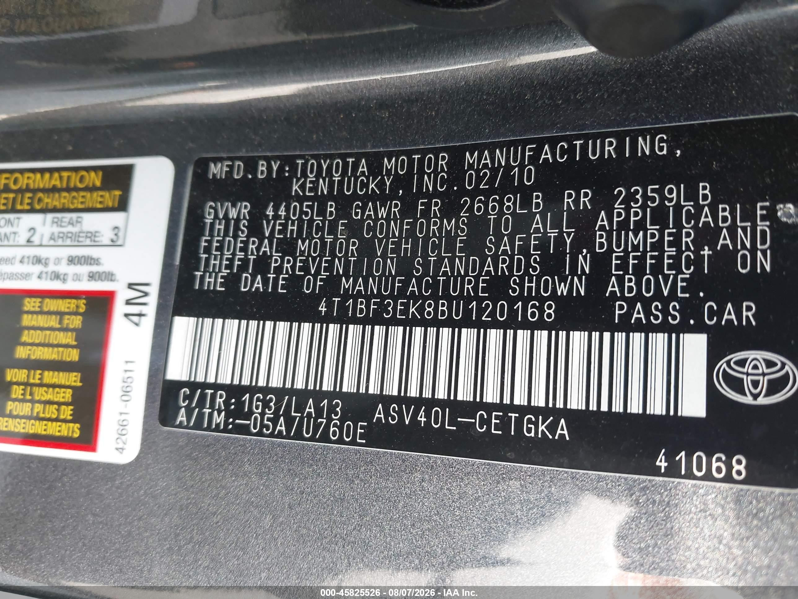 2011 Toyota Camry Xle Silver vin: 4T1BF3EK8BU120168