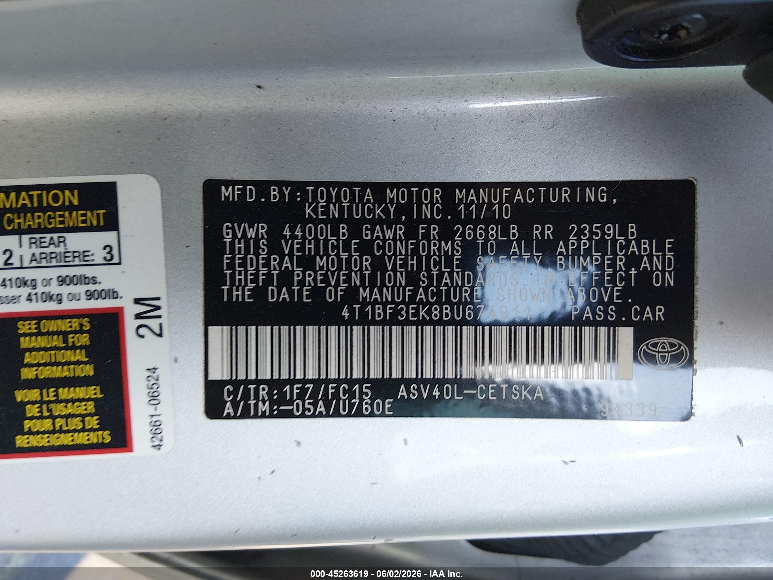 2011 Toyota Camry Se Silver vin: 4T1BF3EK8BU674911