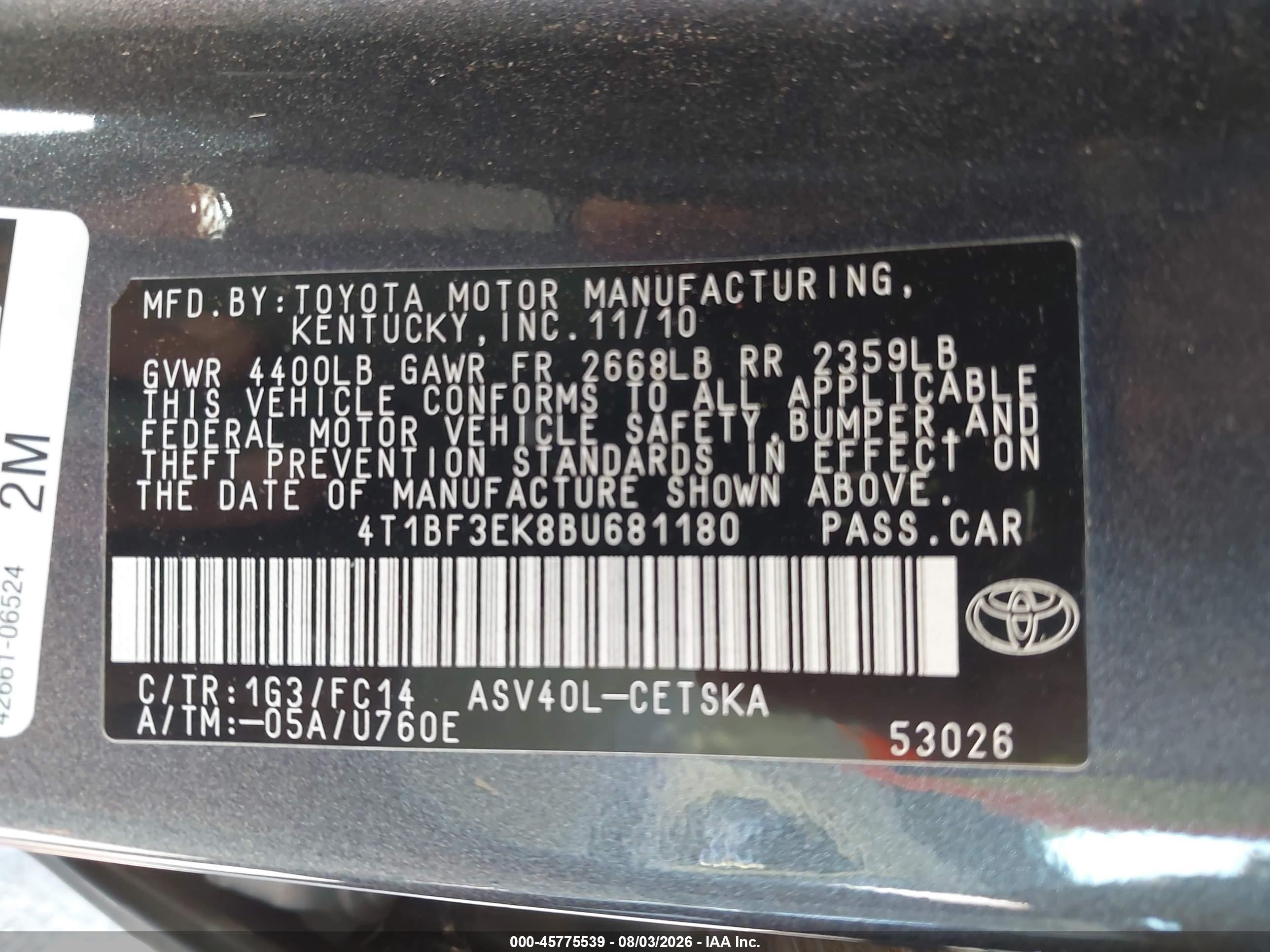 2011 Toyota Camry Se Black vin: 4T1BF3EK8BU681180
