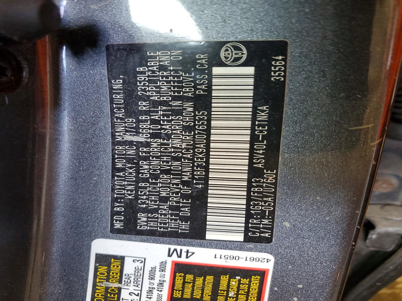 2010 Toyota Camry Le Gray vin: 4T1BF3EK9AU076535