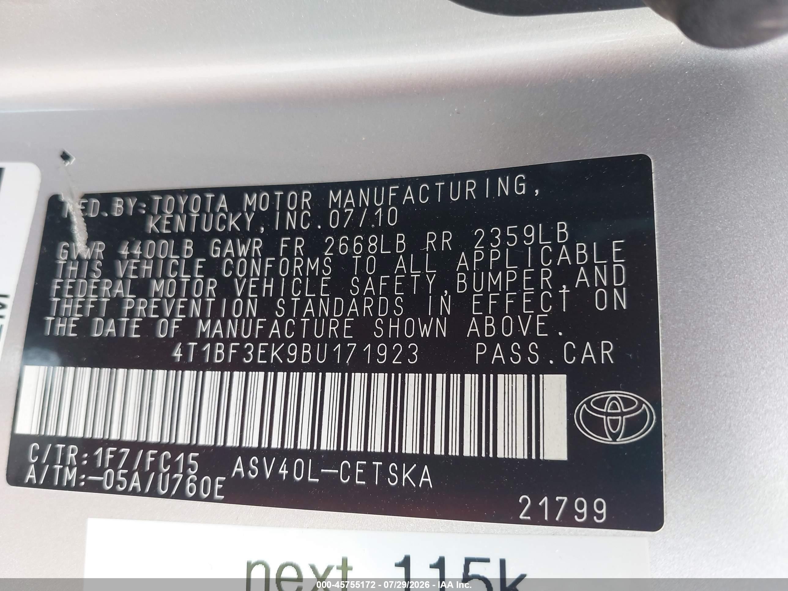 2011 Toyota Camry Se Silver vin: 4T1BF3EK9BU171923