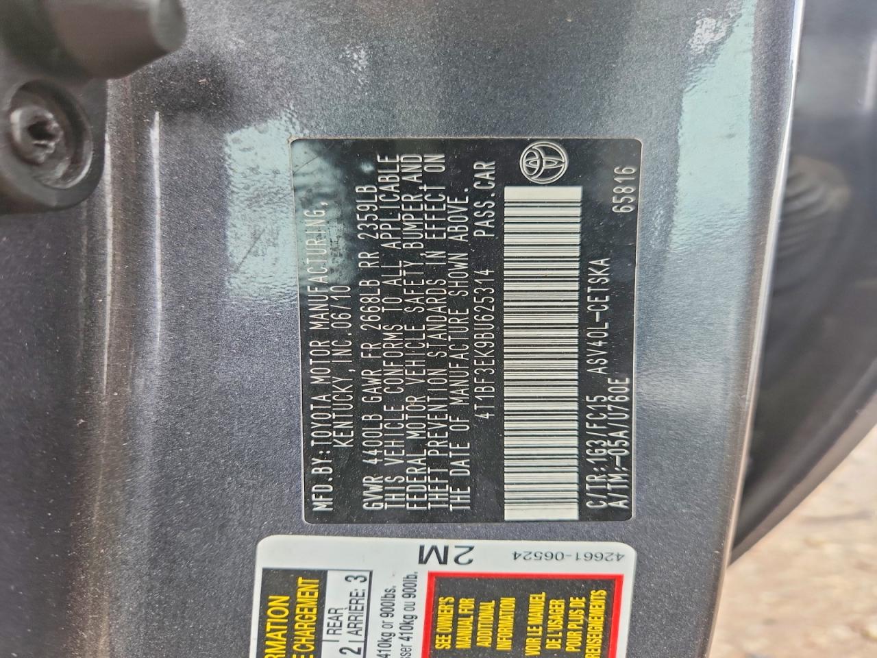 2011 Toyota Camry Se Gray vin: 4T1BF3EK9BU625314