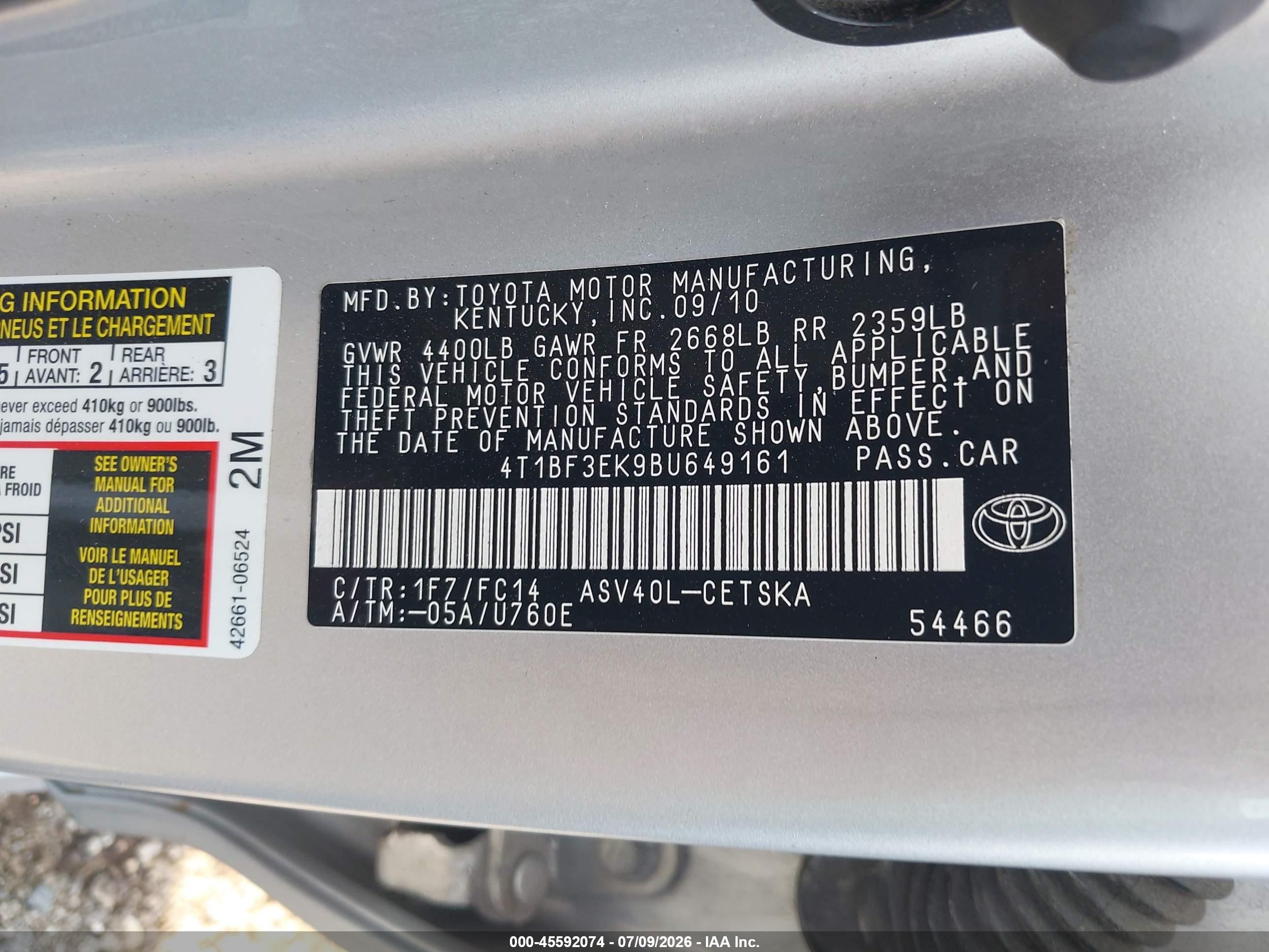 2011 Toyota Camry Se Silver vin: 4T1BF3EK9BU649161