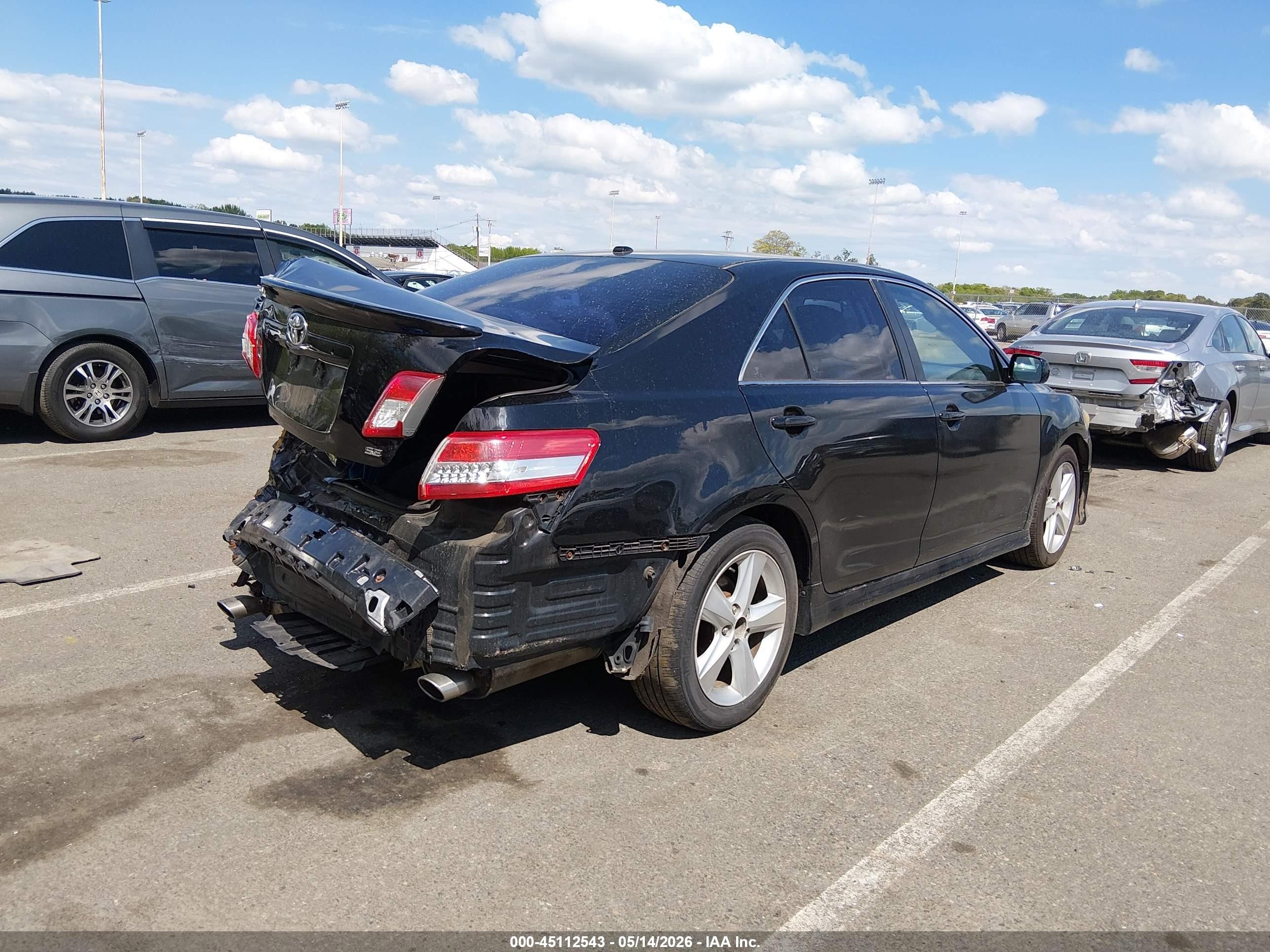 2011 Toyota Camry Se Black vin: 4T1BF3EK9BU663870