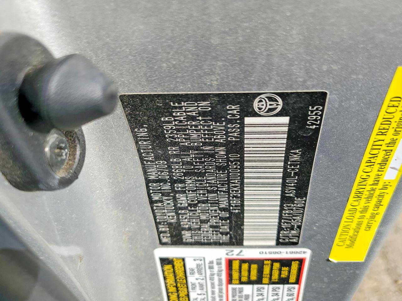 2010 Toyota Camry Le Серебряный vin: 4T1BF3EKXAU009510