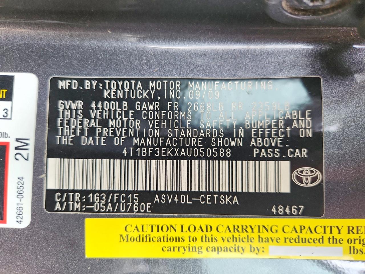 2010 Toyota Camry Se Gray vin: 4T1BF3EKXAU050588