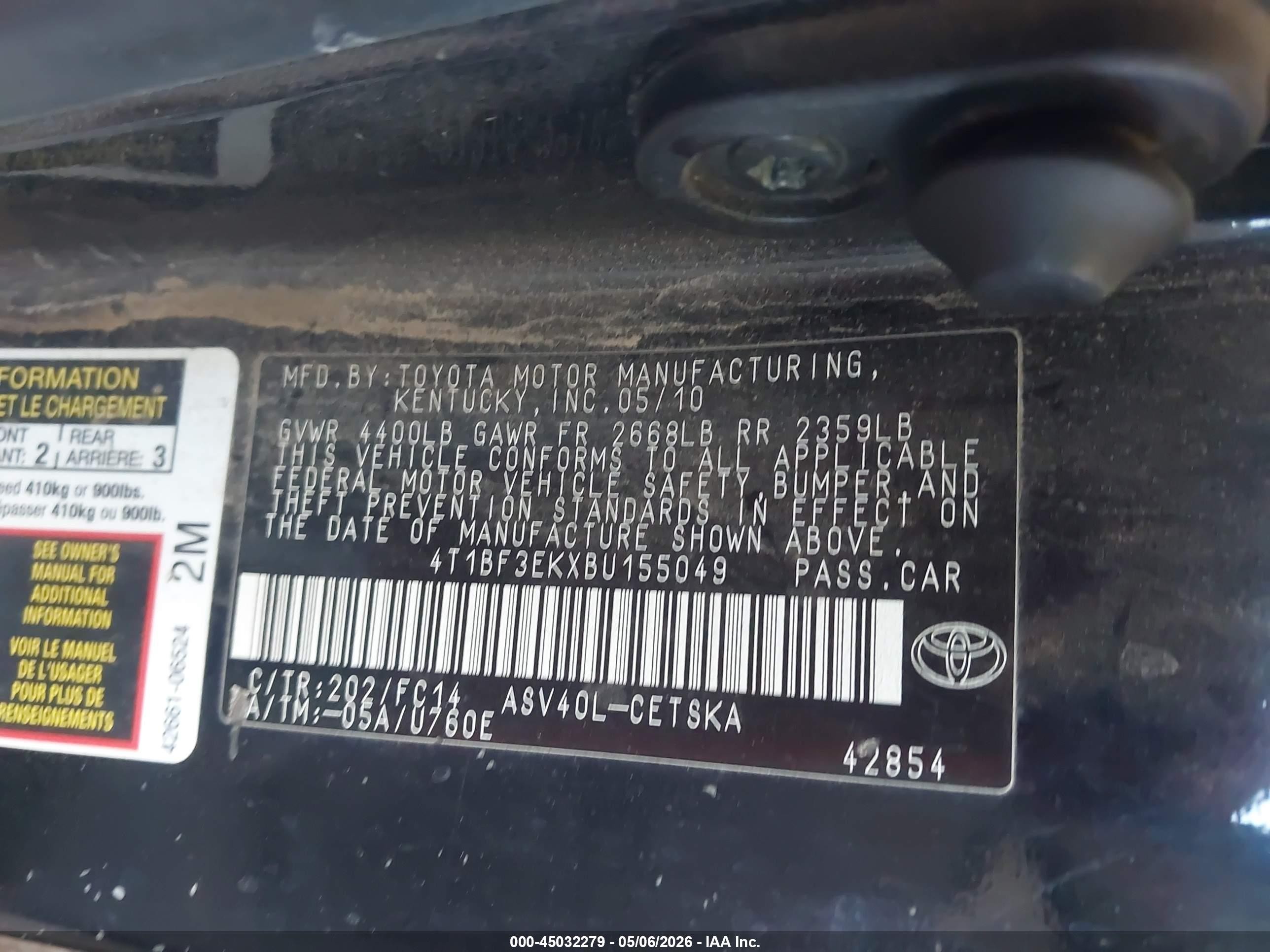 2011 Toyota Camry Se Черный vin: 4T1BF3EKXBU155049