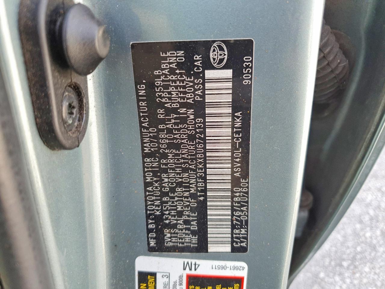 2011 Toyota Camry Le Синий vin: 4T1BF3EKXBU672139