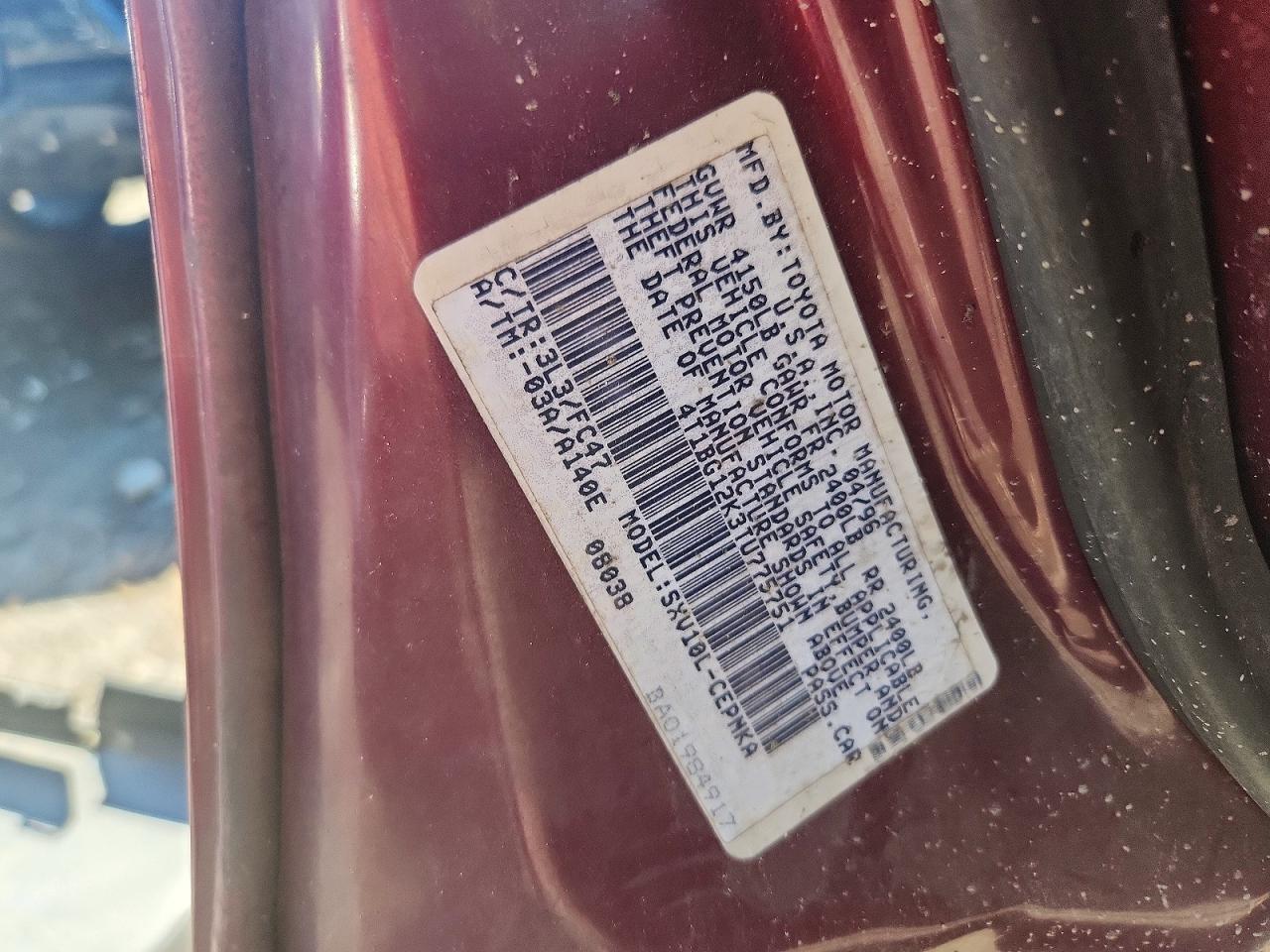 1996 Toyota Camry Le Purple vin: 4T1BG12K3TU775751