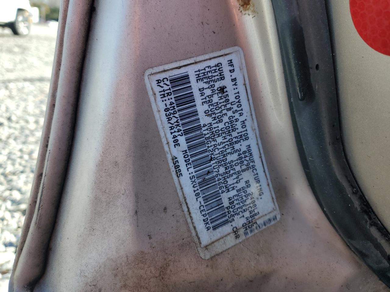 1996 Toyota Camry Dx Tan vin: 4T1BG12K8TU764664