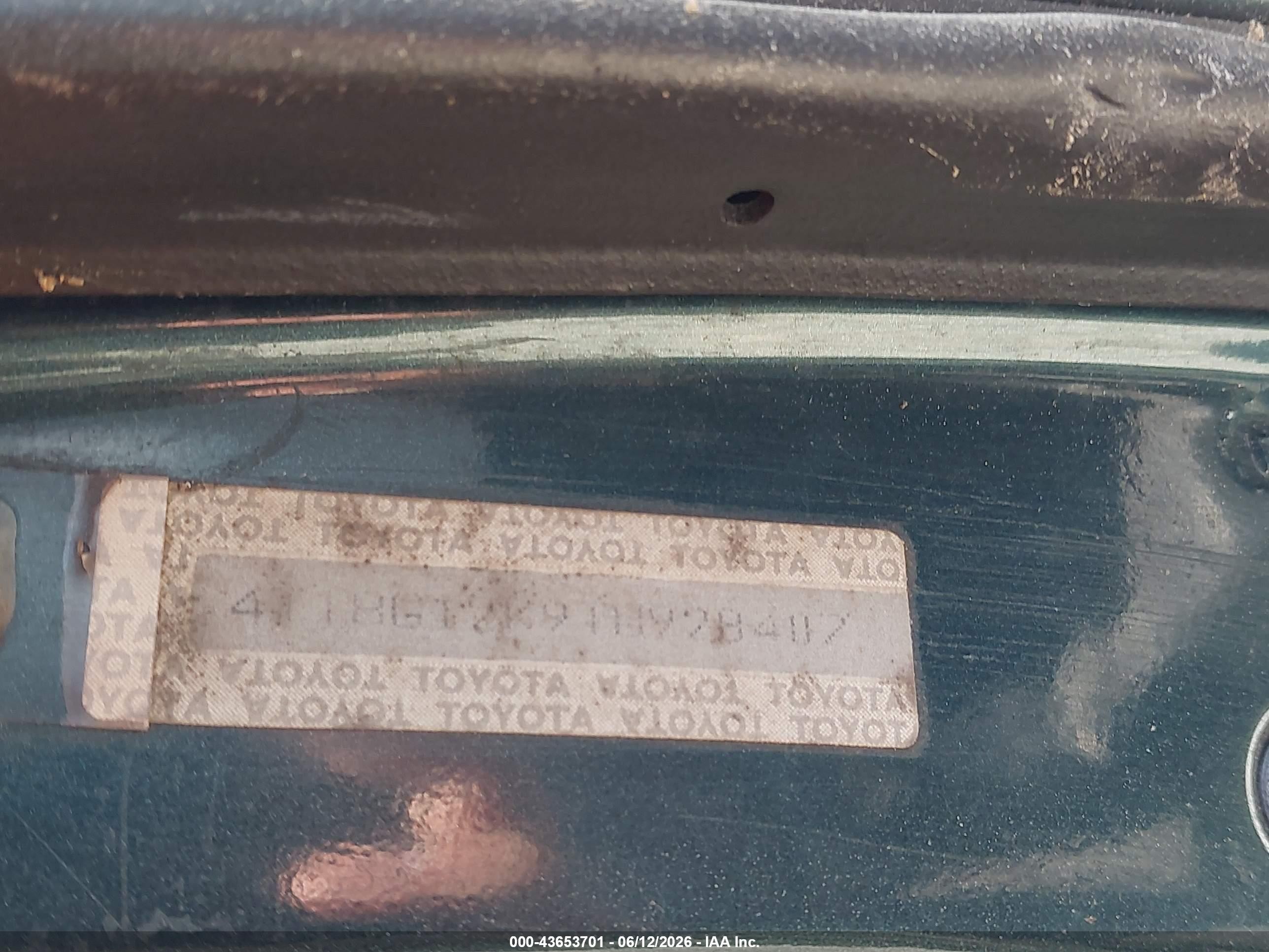 1996 Toyota Camry Dx/le/xle Green vin: 4T1BG12K9TU928407