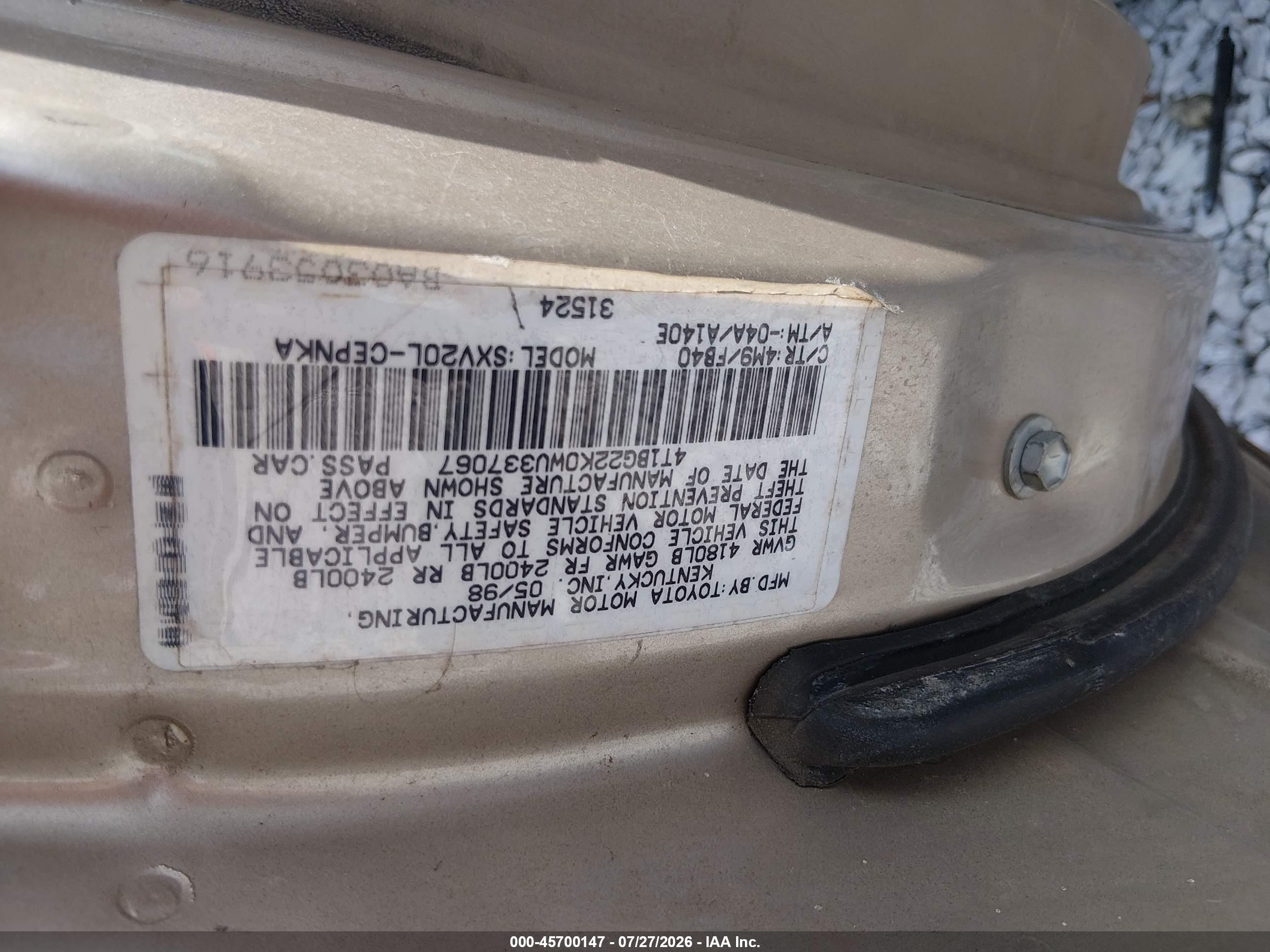 1998 Toyota Camry Le Коричневый vin: 4T1BG22K0WU337067