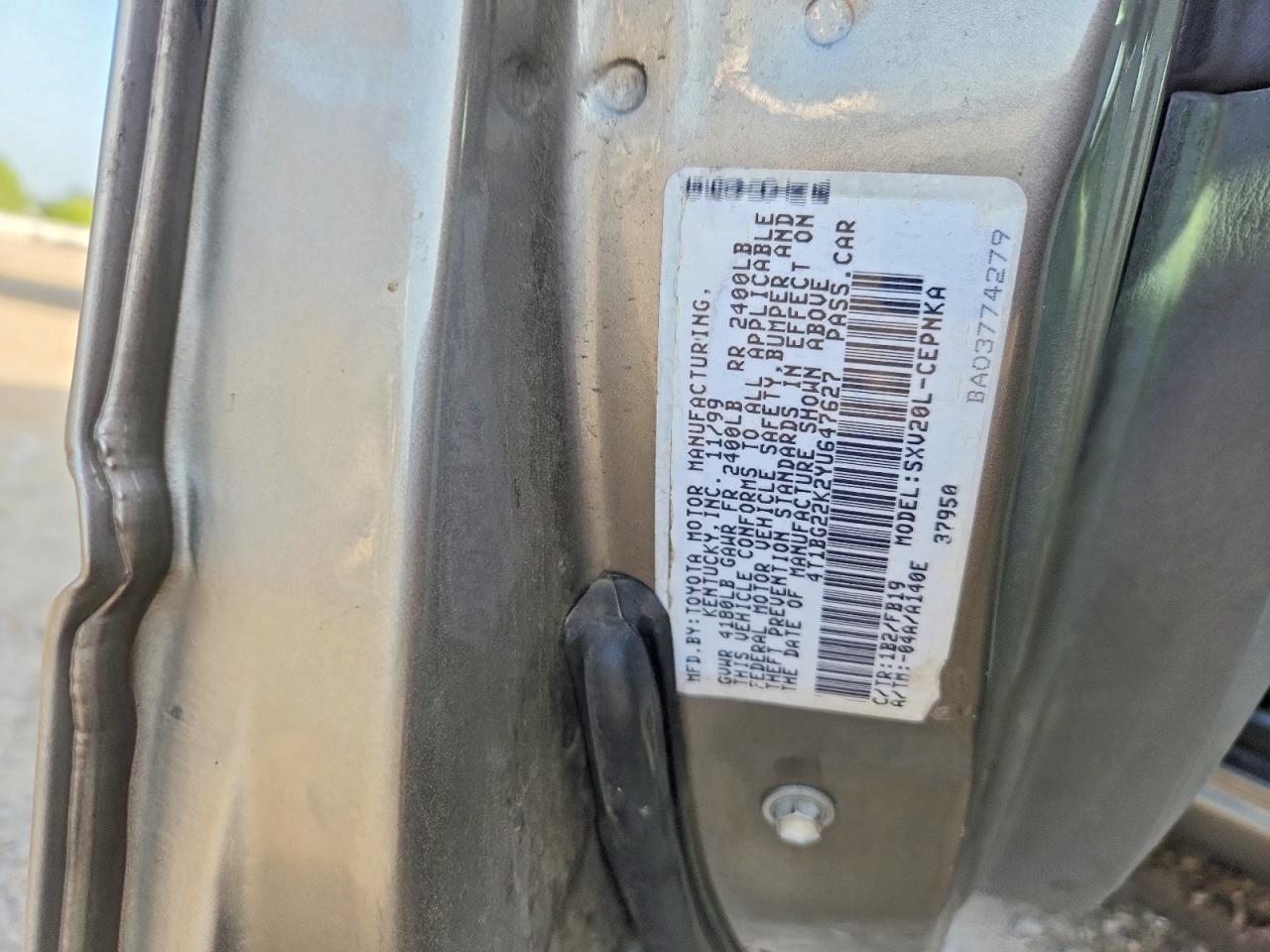 2000 Toyota Camry Ce Tan vin: 4T1BG22K2YU647627