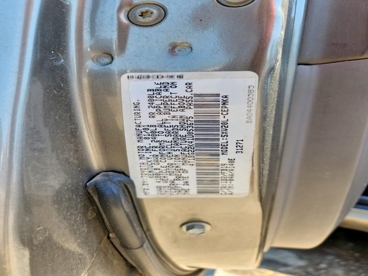 2001 Toyota Camry Le Gray vin: 4T1BG22K41U053675