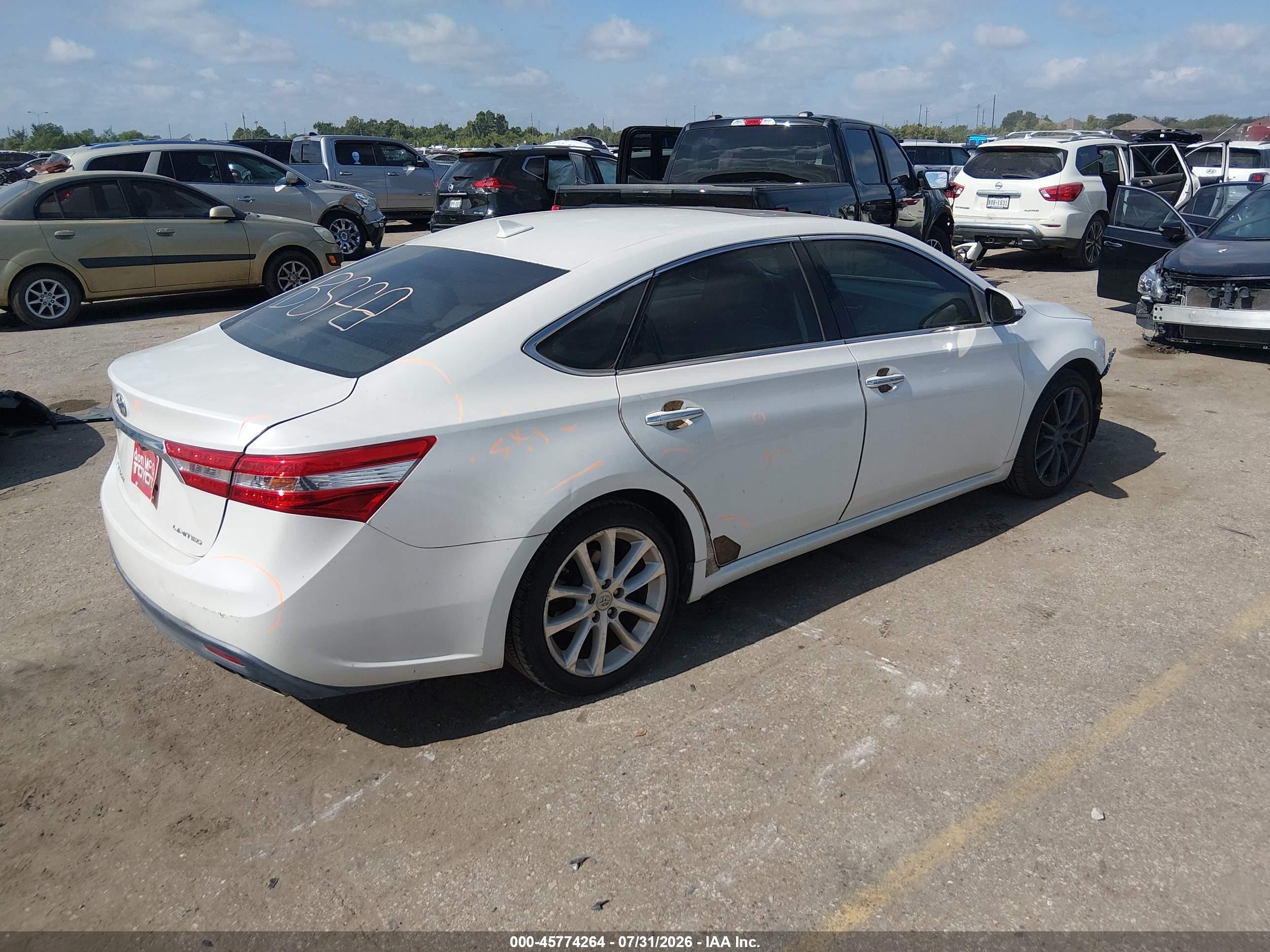 2013 Toyota Avalon Limited White vin: 4T1BK1EB0DU015451