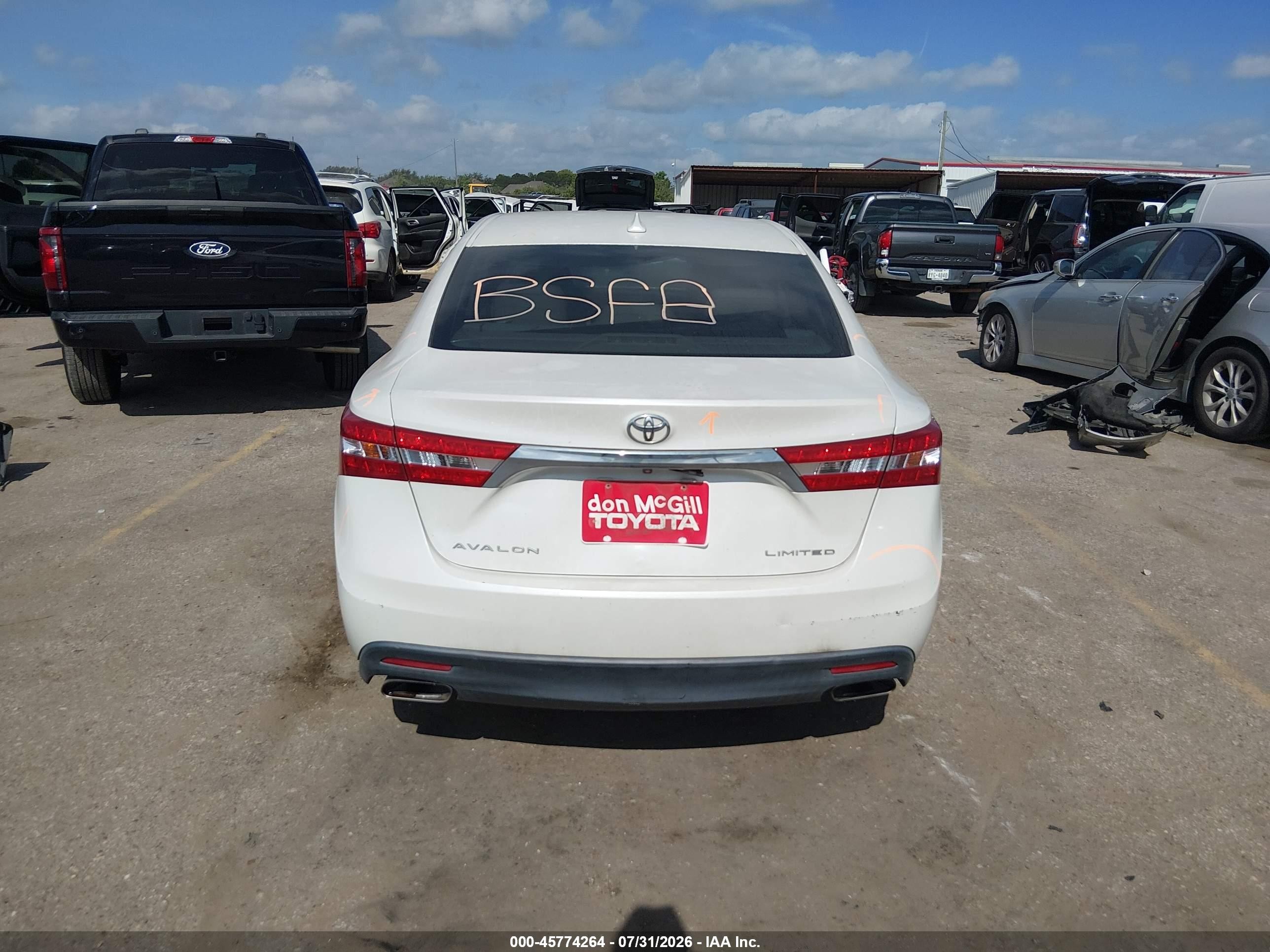 2013 Toyota Avalon Limited White vin: 4T1BK1EB0DU015451
