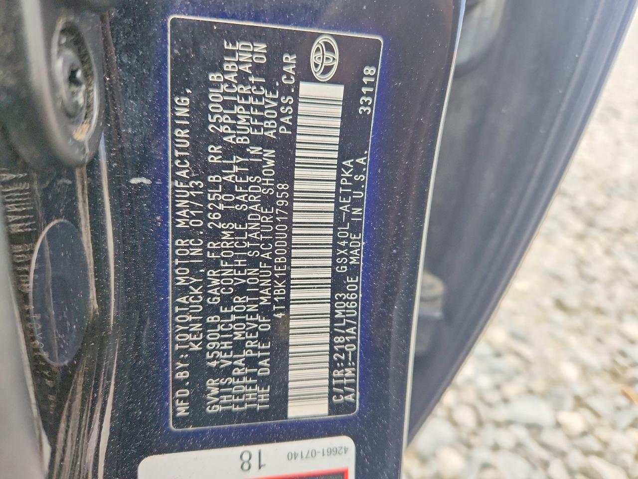 2013 Toyota Avalon Limited Черный vin: 4T1BK1EB0DU017958