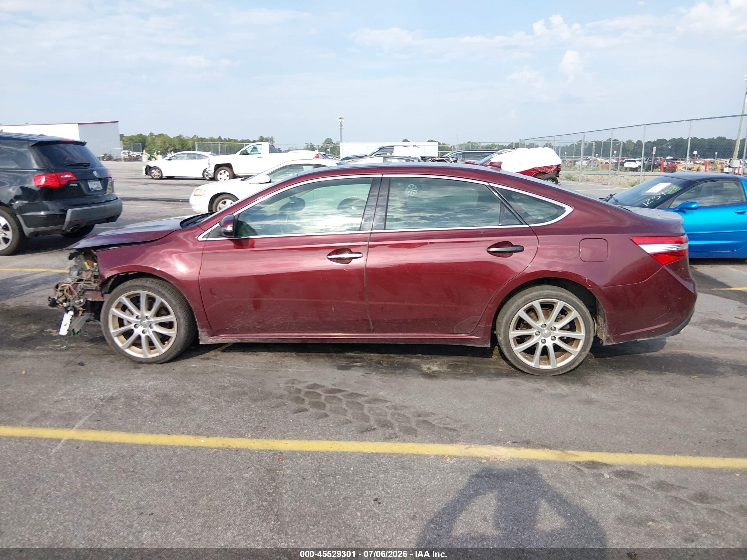 2013 Toyota Avalon Limited Бордовый vin: 4T1BK1EB0DU062043