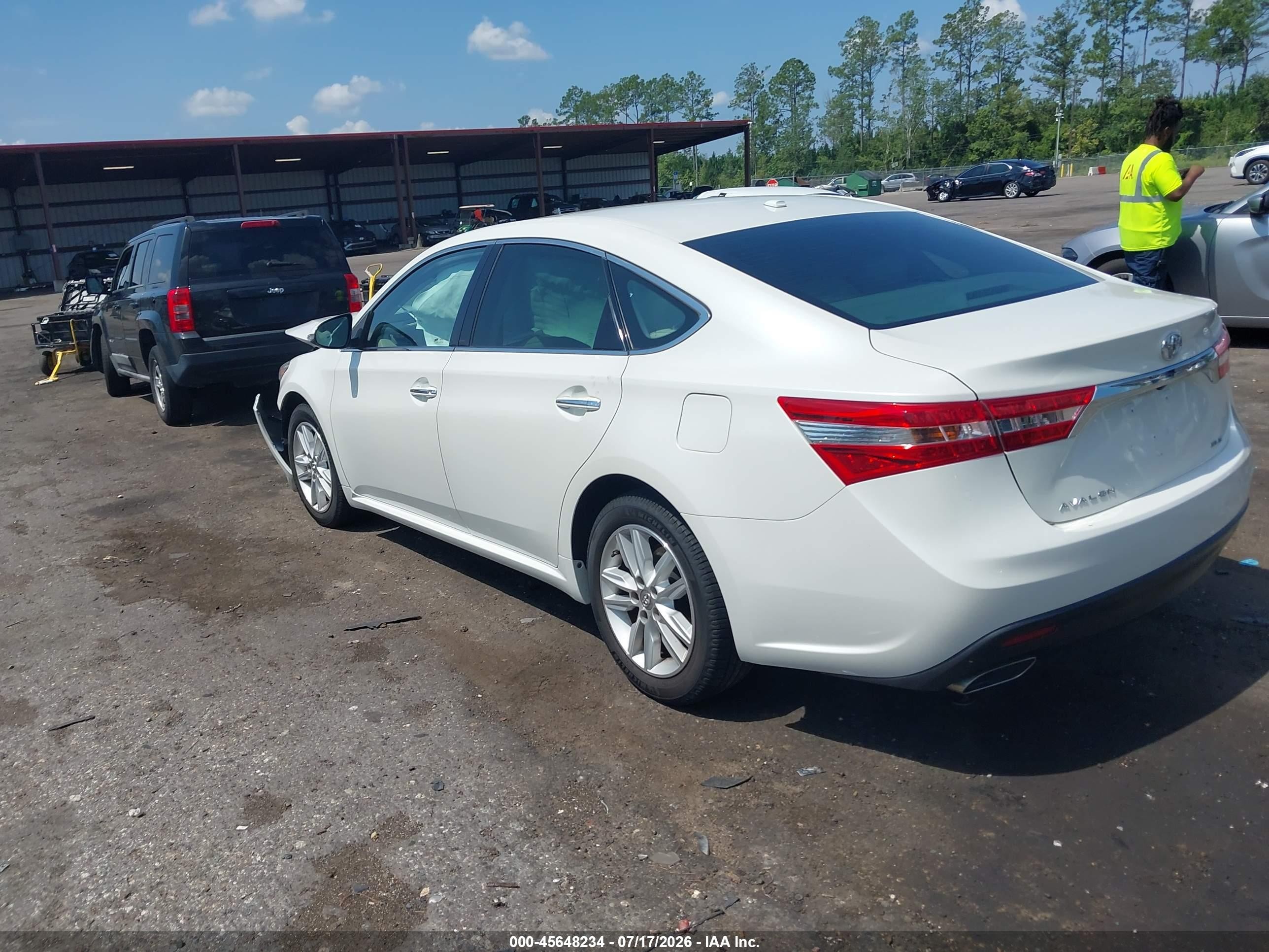 2015 Toyota Avalon Xle White vin: 4T1BK1EB0FU143160