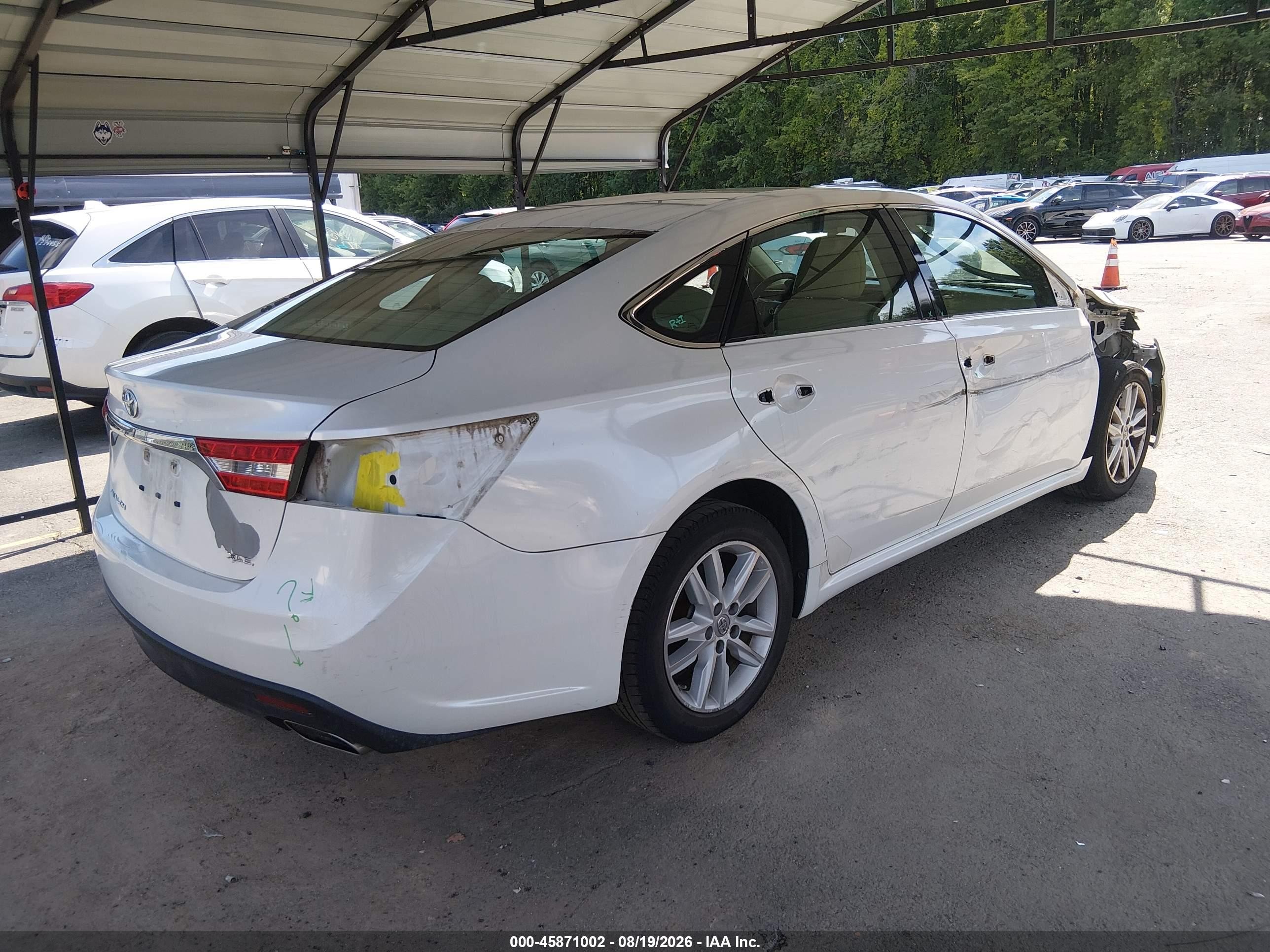2013 Toyota Avalon Xle White vin: 4T1BK1EB2DU031585