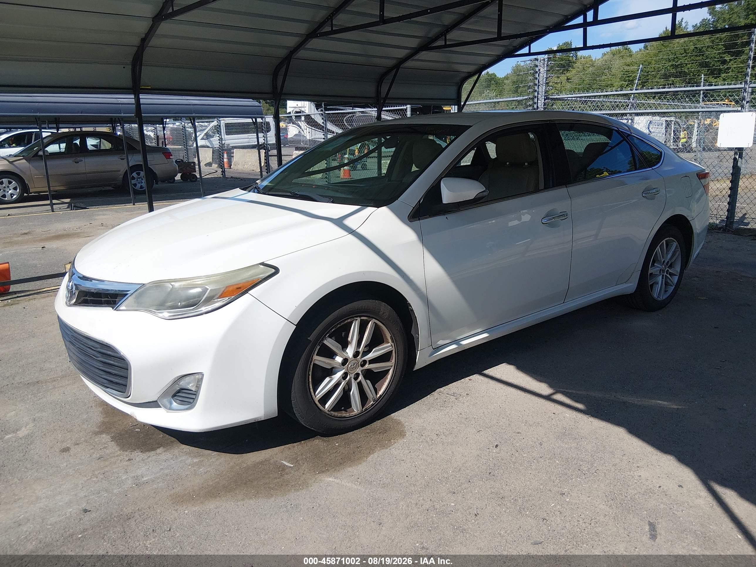 2013 Toyota Avalon Xle White vin: 4T1BK1EB2DU031585