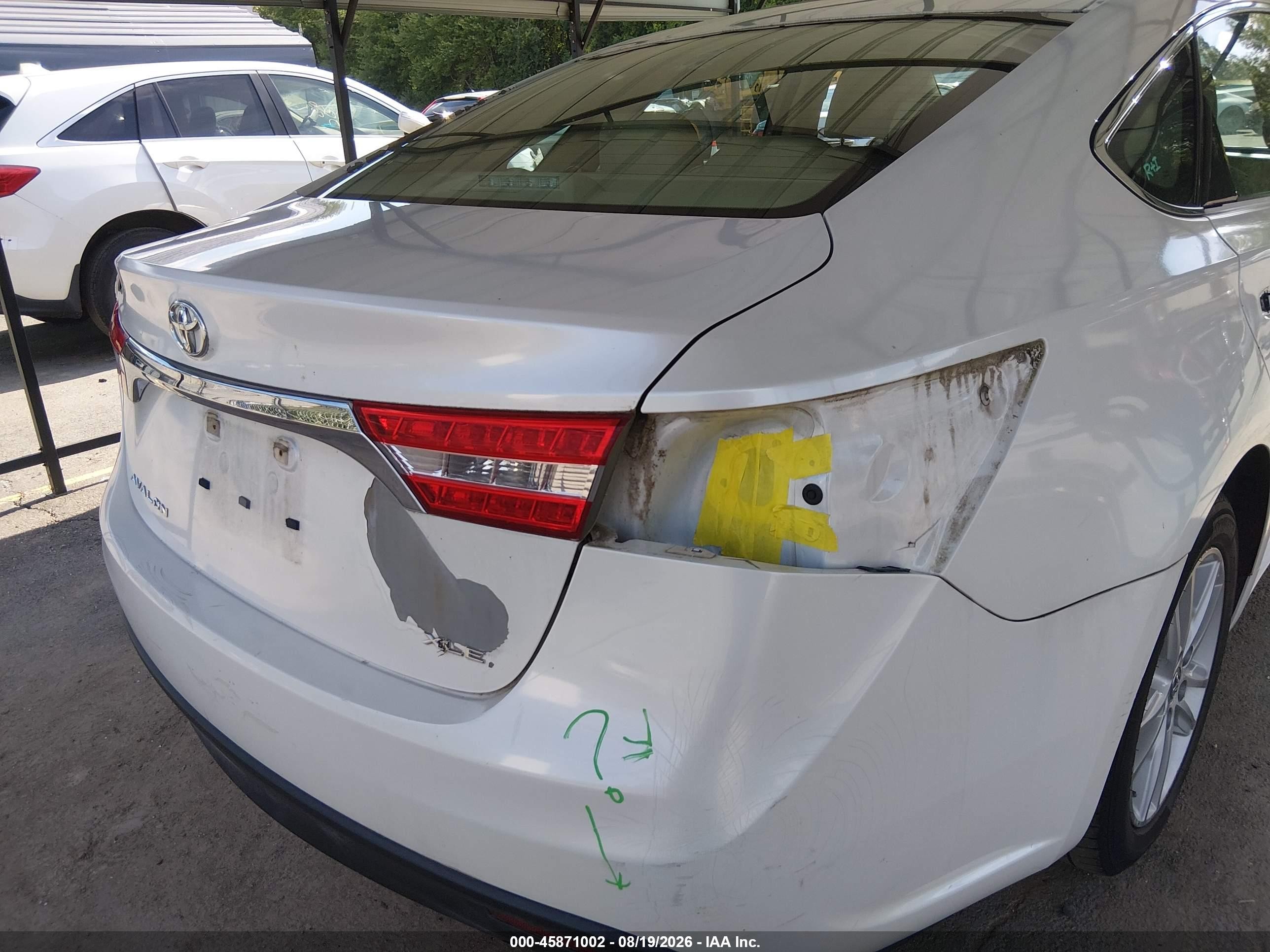 2013 Toyota Avalon Xle White vin: 4T1BK1EB2DU031585