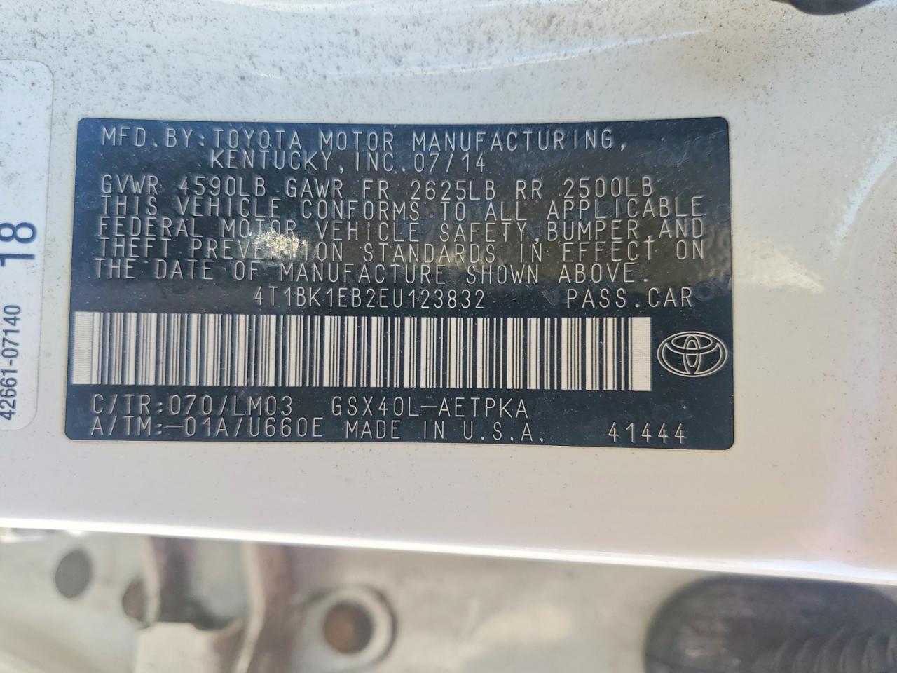 2014 Toyota Avalon Limited Белый vin: 4T1BK1EB2EU123832