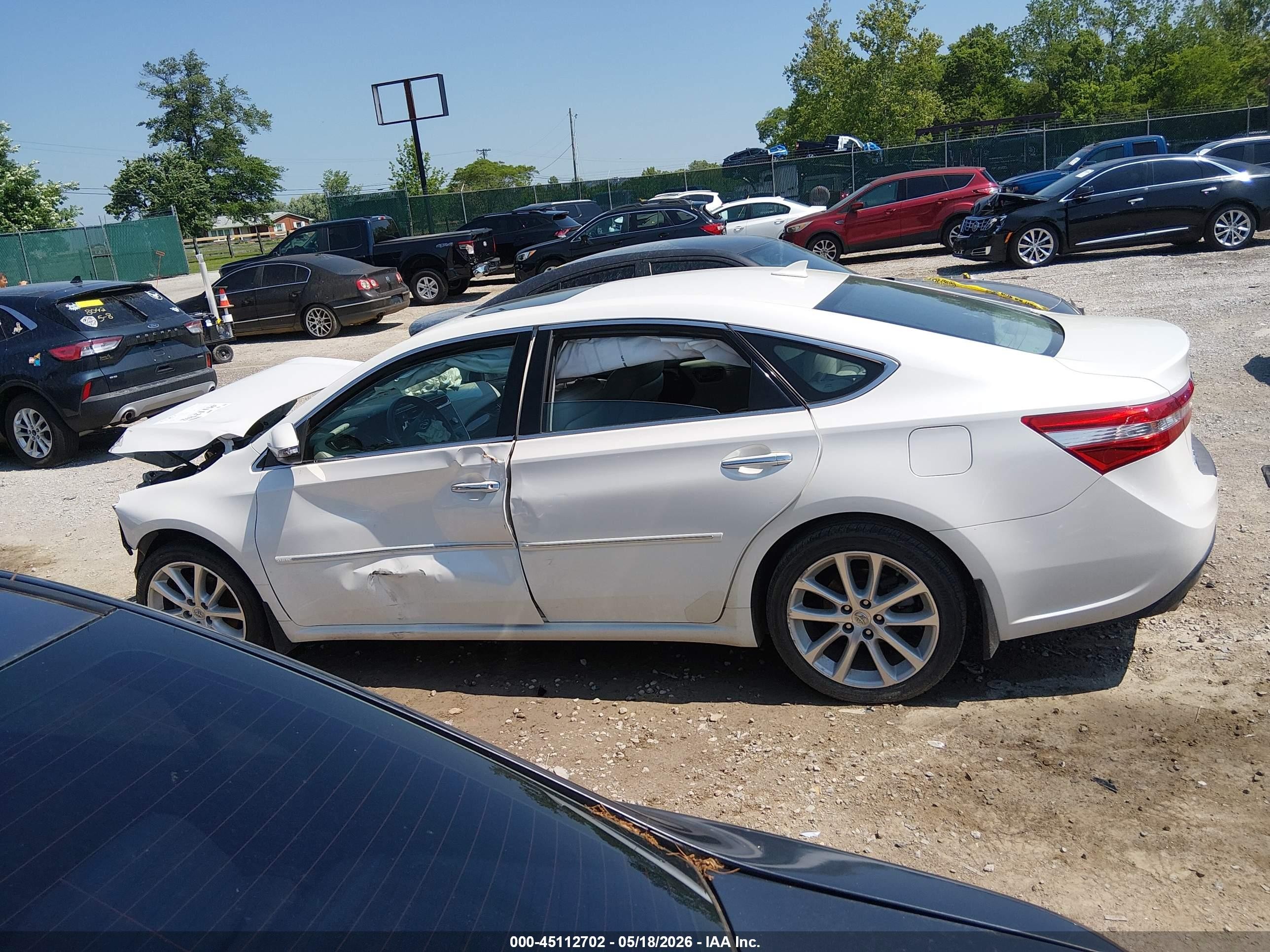 2013 Toyota Avalon Limited White vin: 4T1BK1EB3DU005187