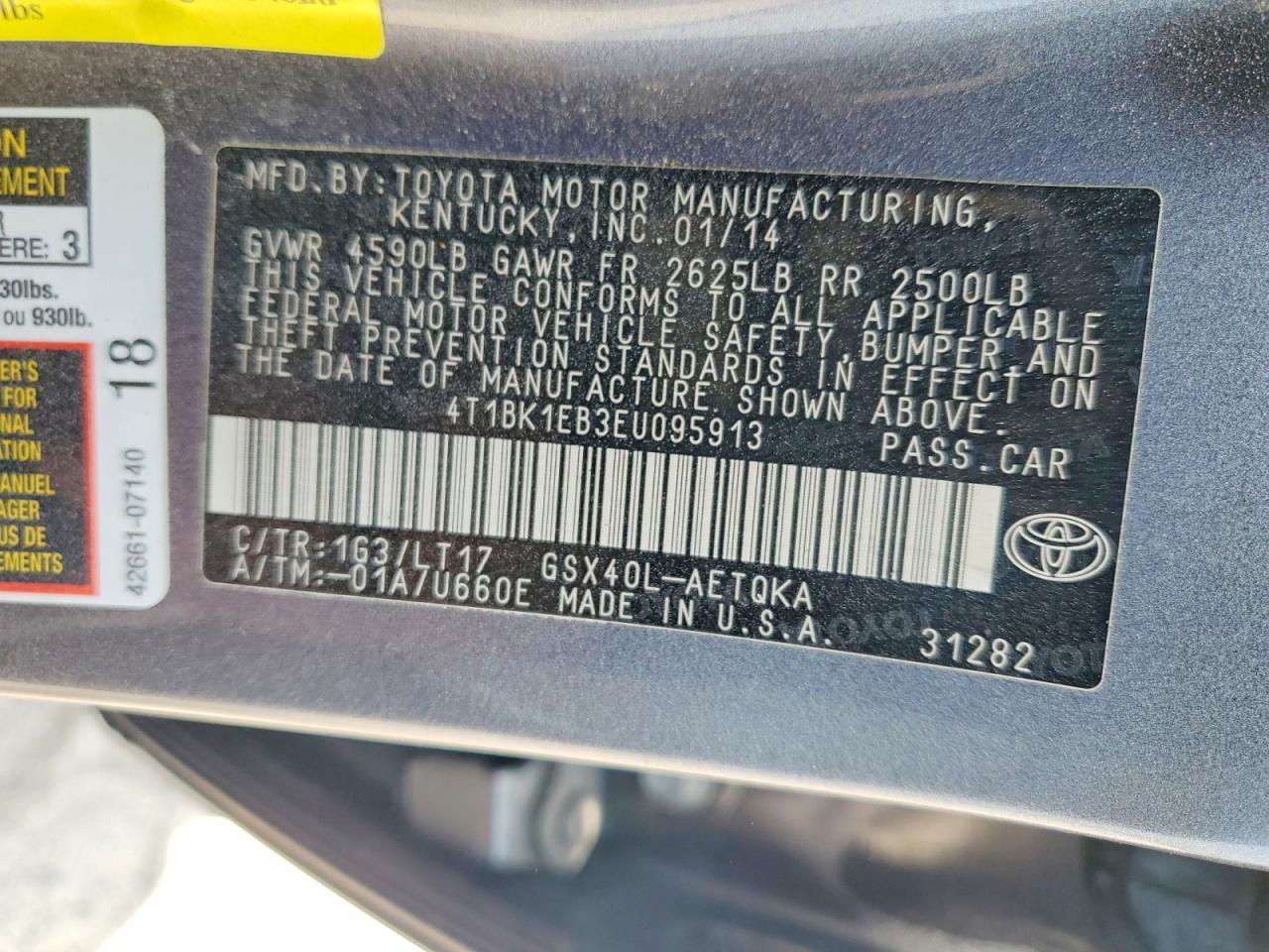 2014 Toyota Avalon Xle Touring Black vin: 4T1BK1EB3EU095913