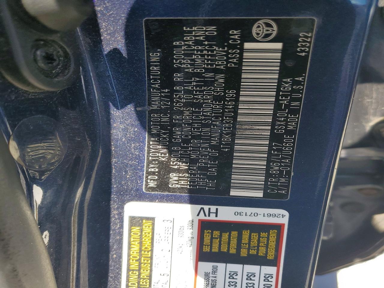 2015 Toyota Avalon Xle Premium Синий vin: 4T1BK1EB3FU146196