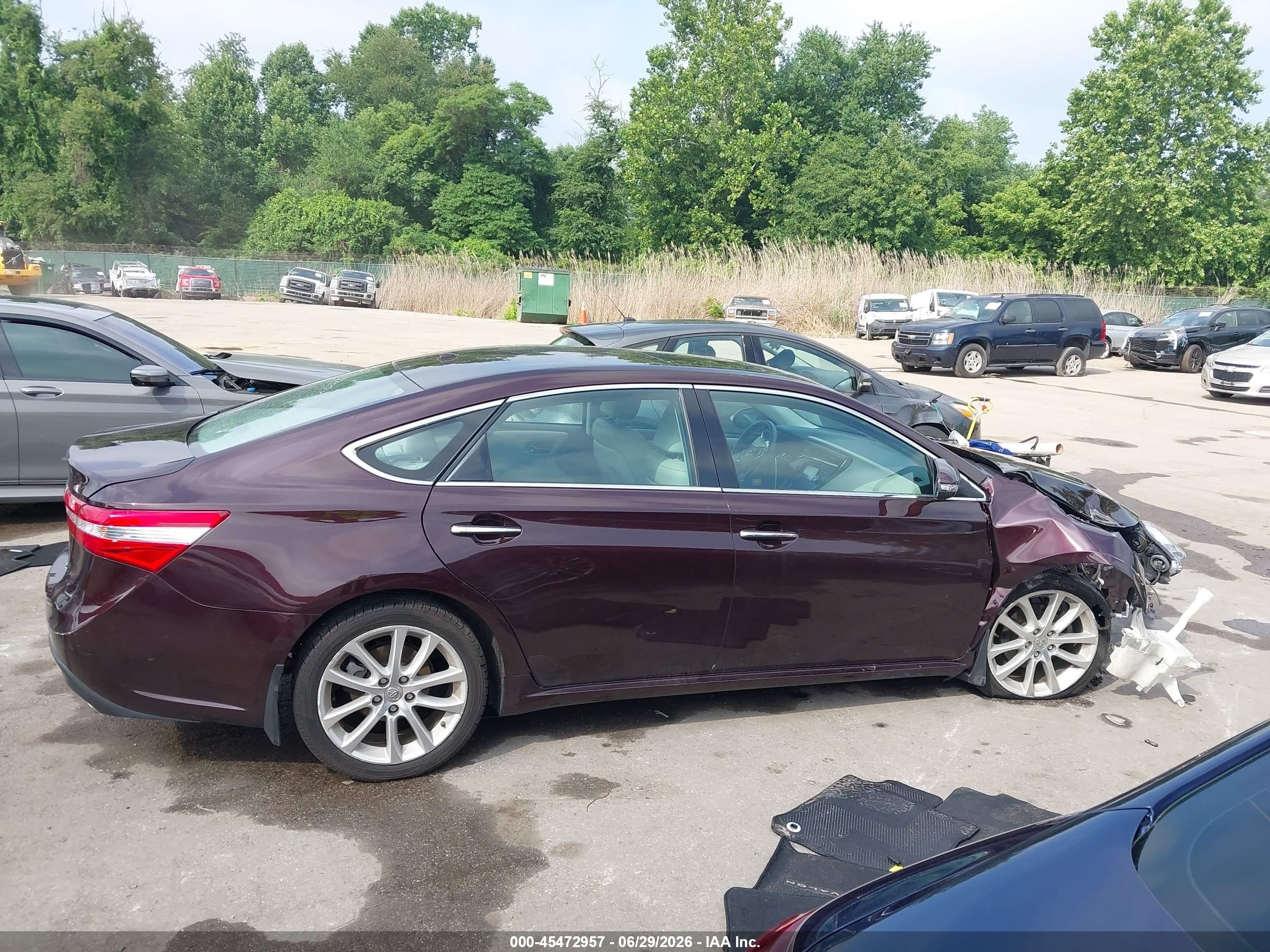 2013 Toyota Avalon Xle Touring Burgundy vin: 4T1BK1EB4DU018238